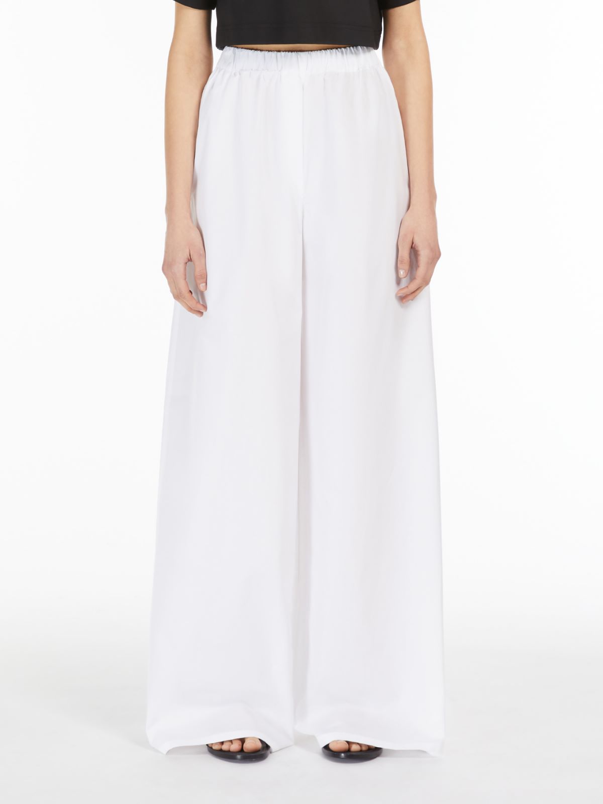 Wide poplin trousers