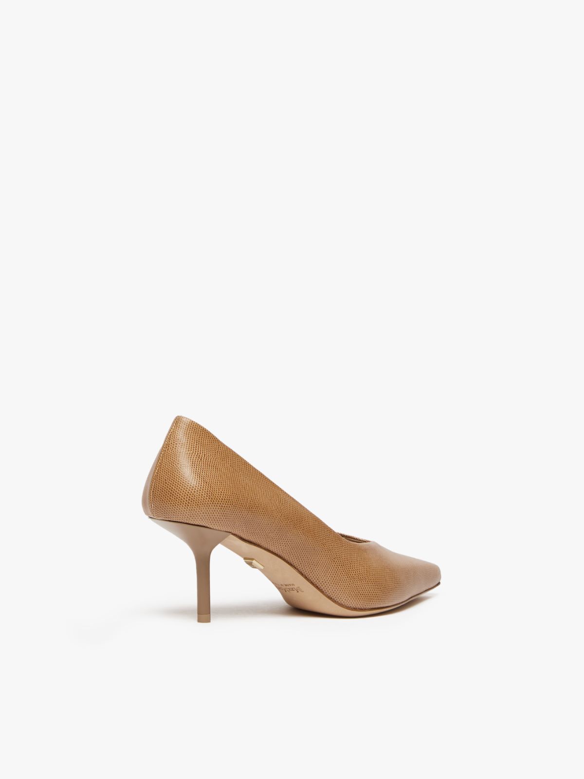 Lizard-print leather court shoes