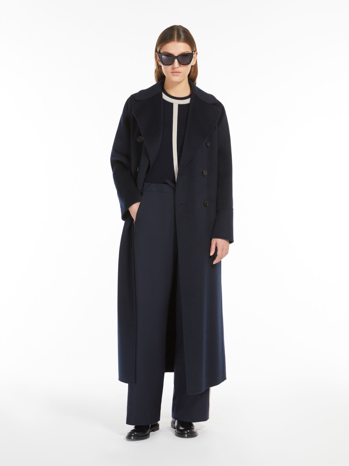 Wool double-breasted coat