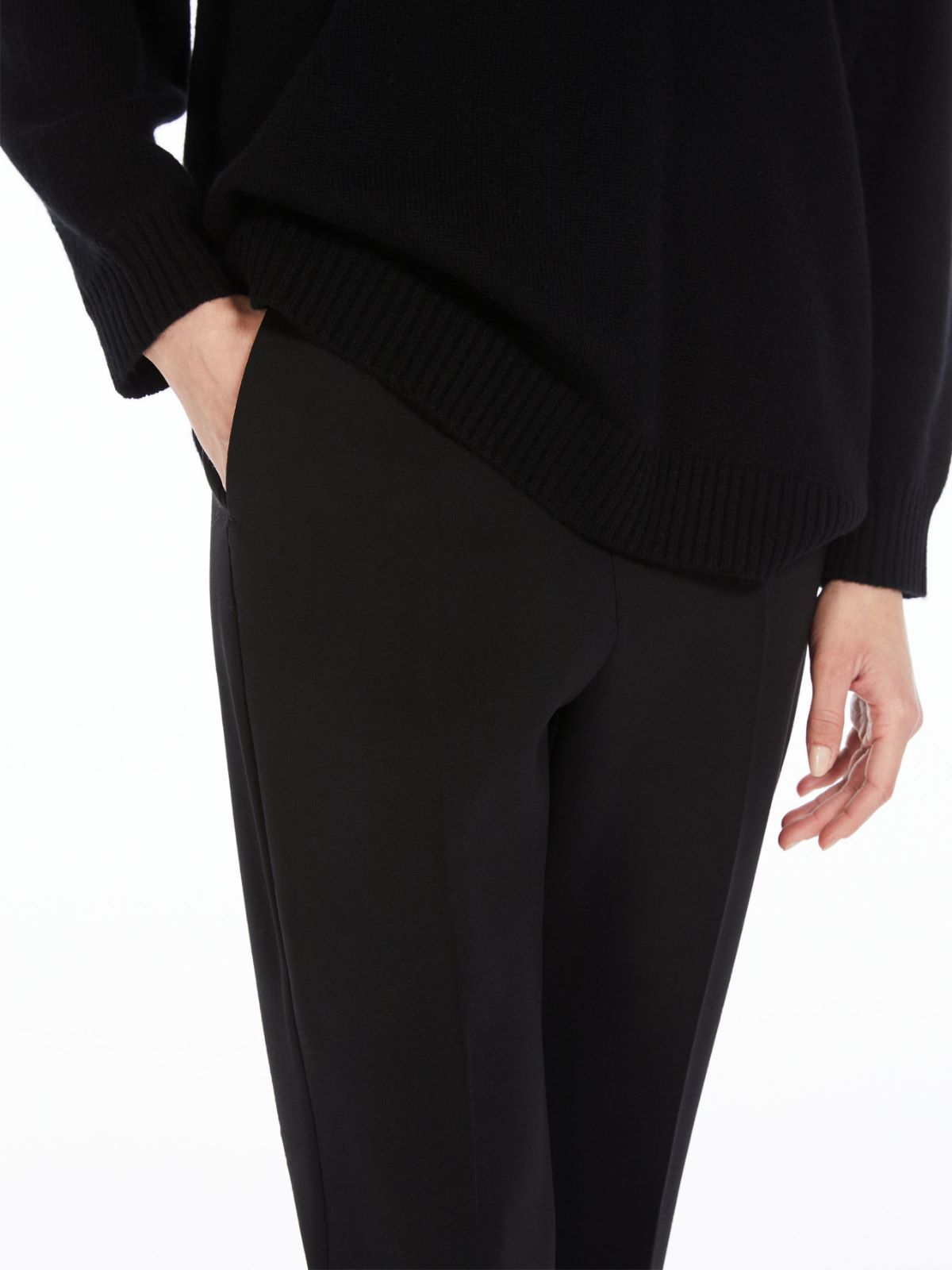 Wool crêpe ankle-length trousers