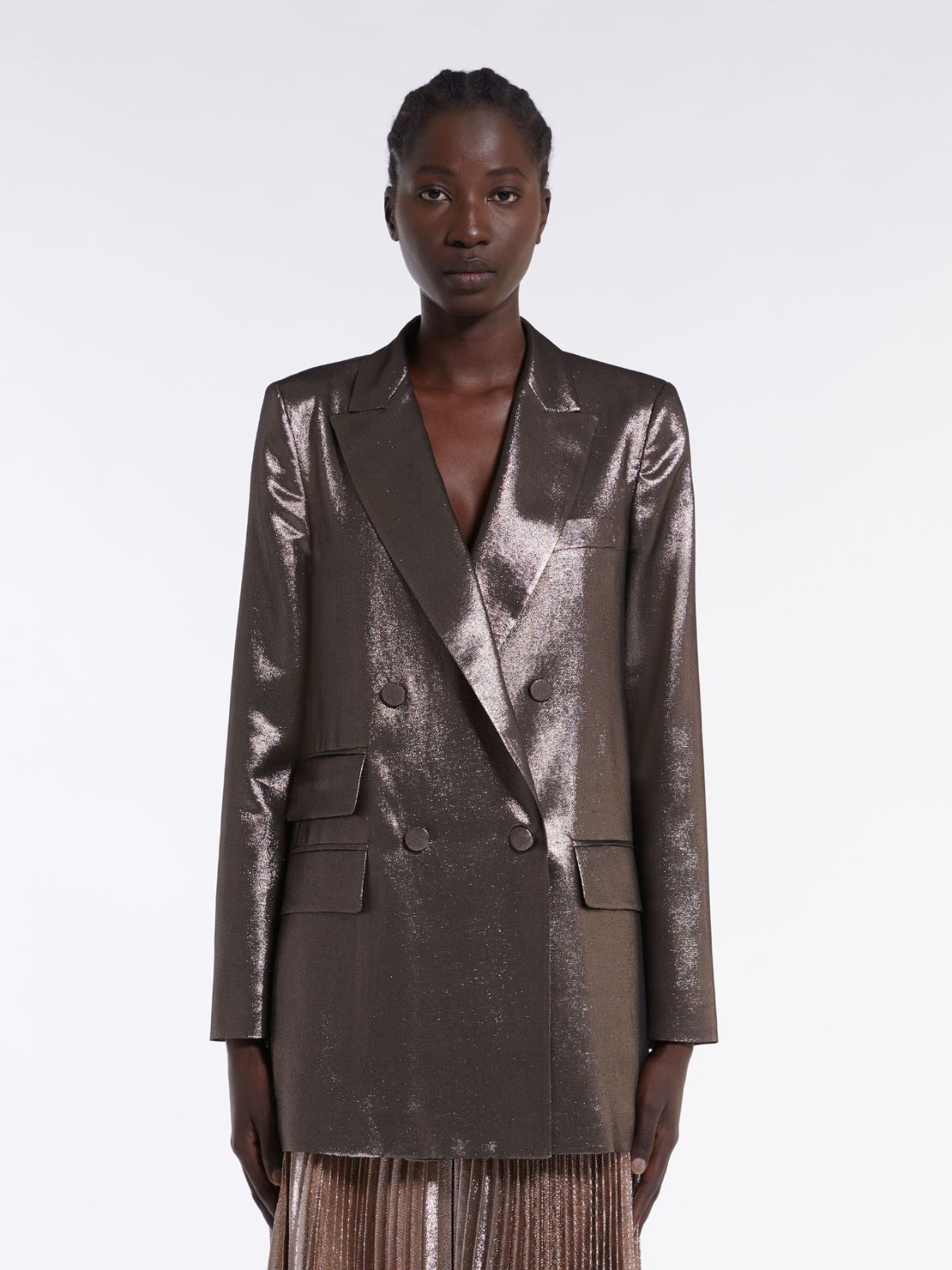 Lamé silk charmeuse jacket