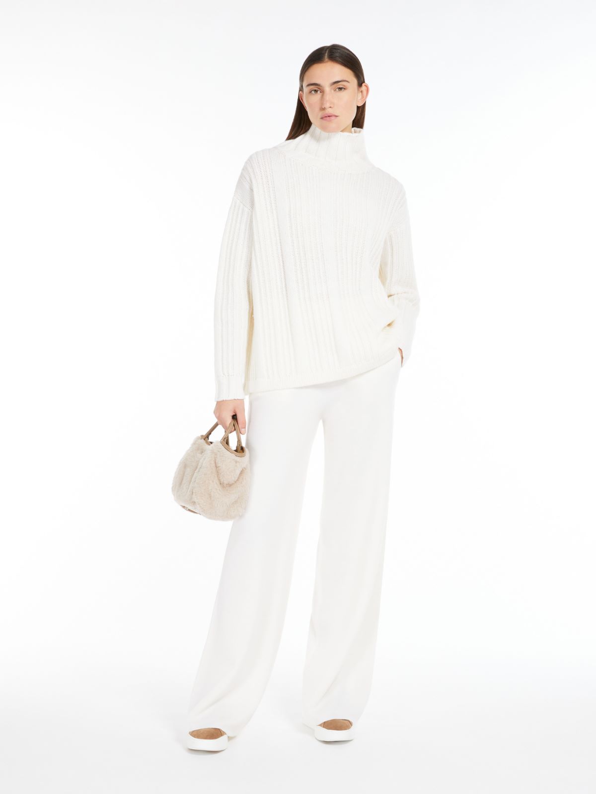 Wool and cashmere polo-neck jumper