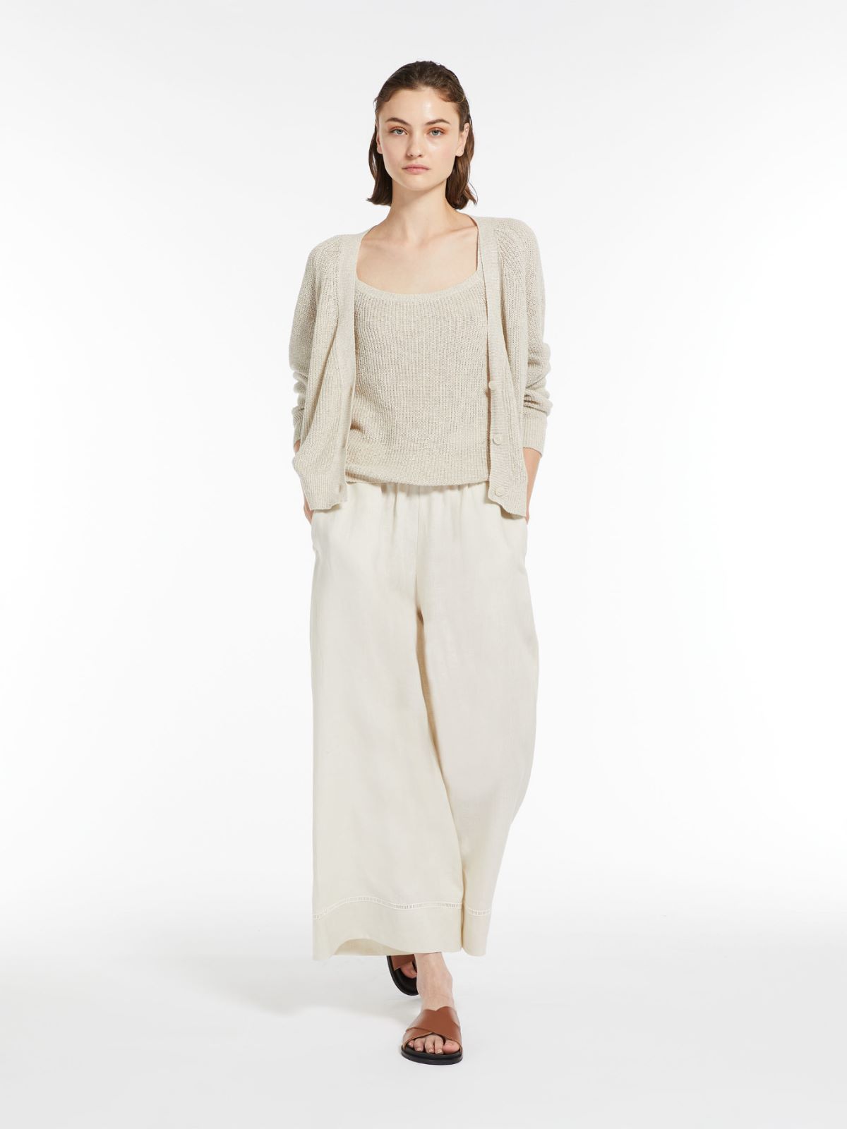 Cotton and linen yarn twinset