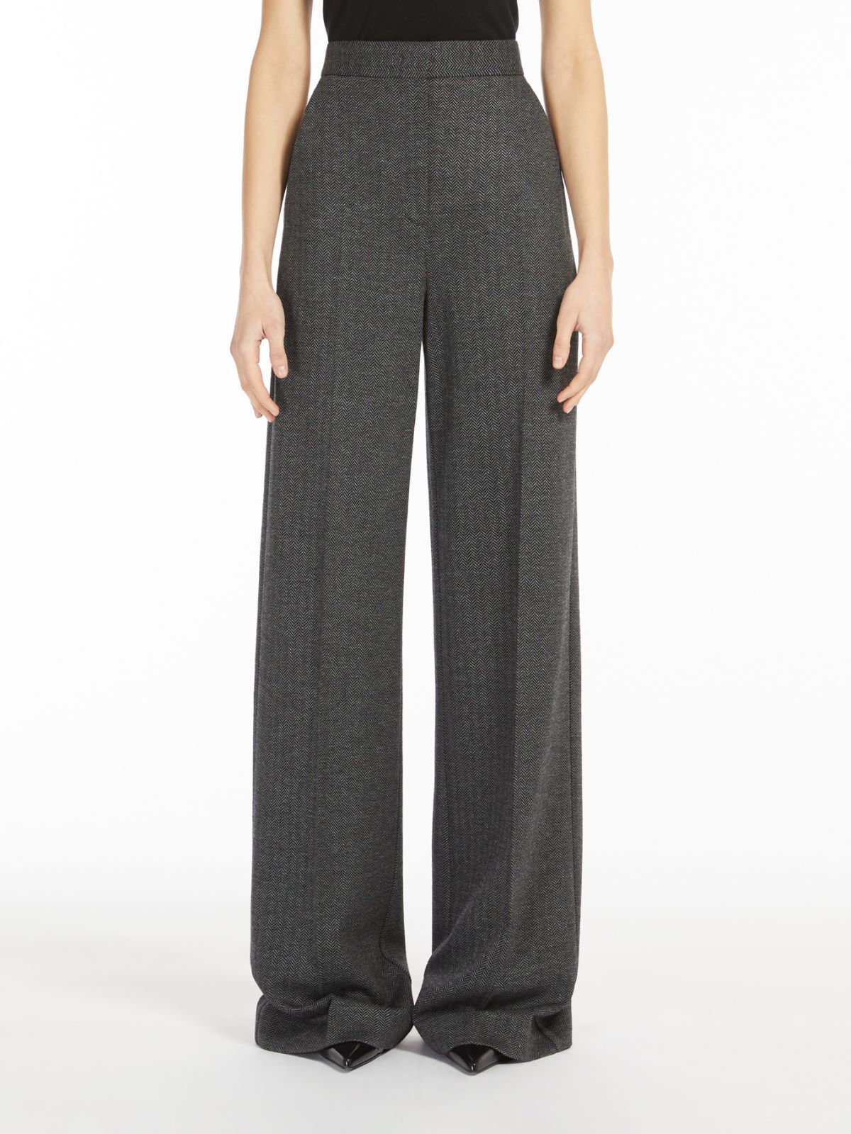 Wide jersey trousers