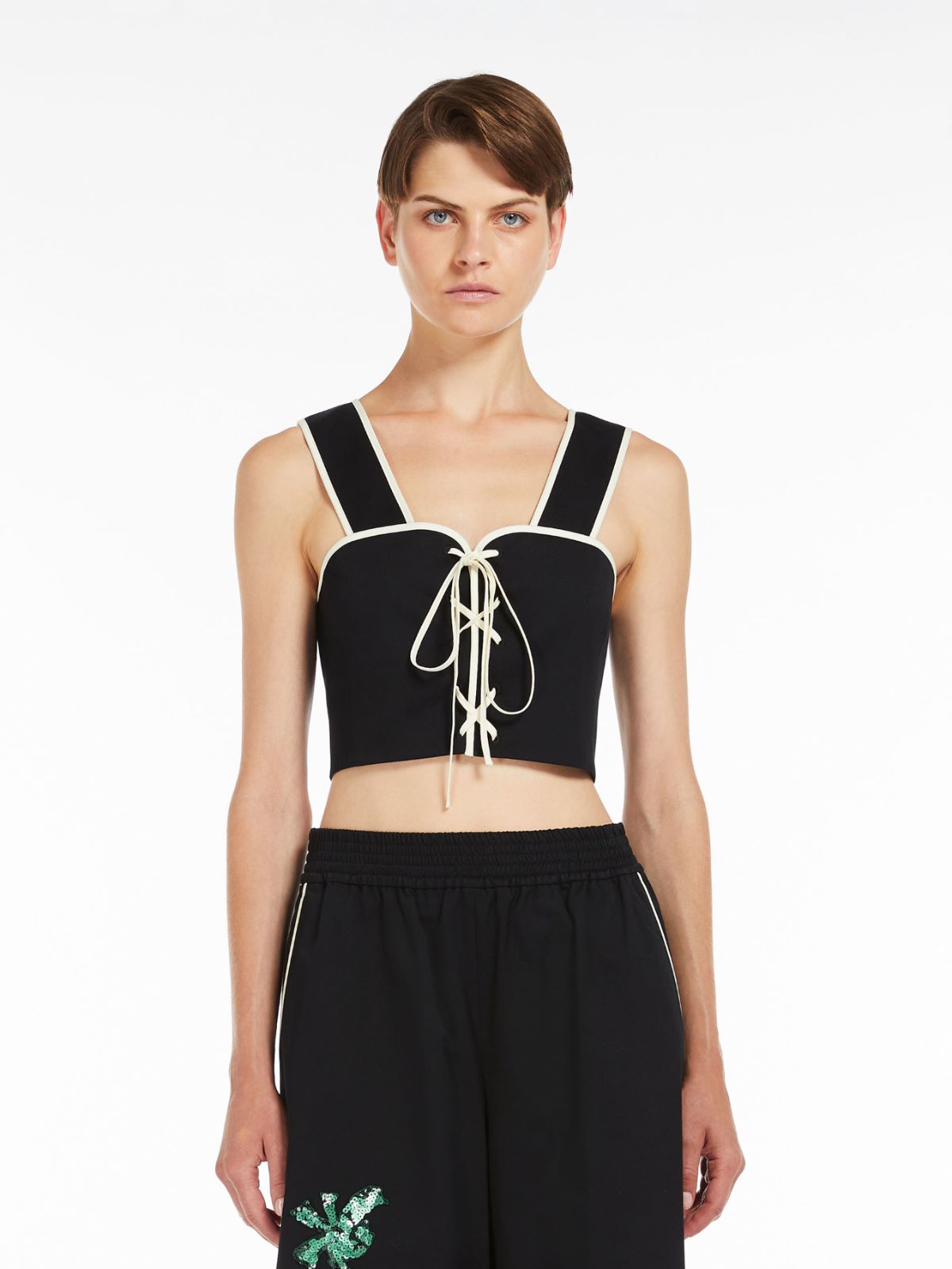 Cotton gabardine top