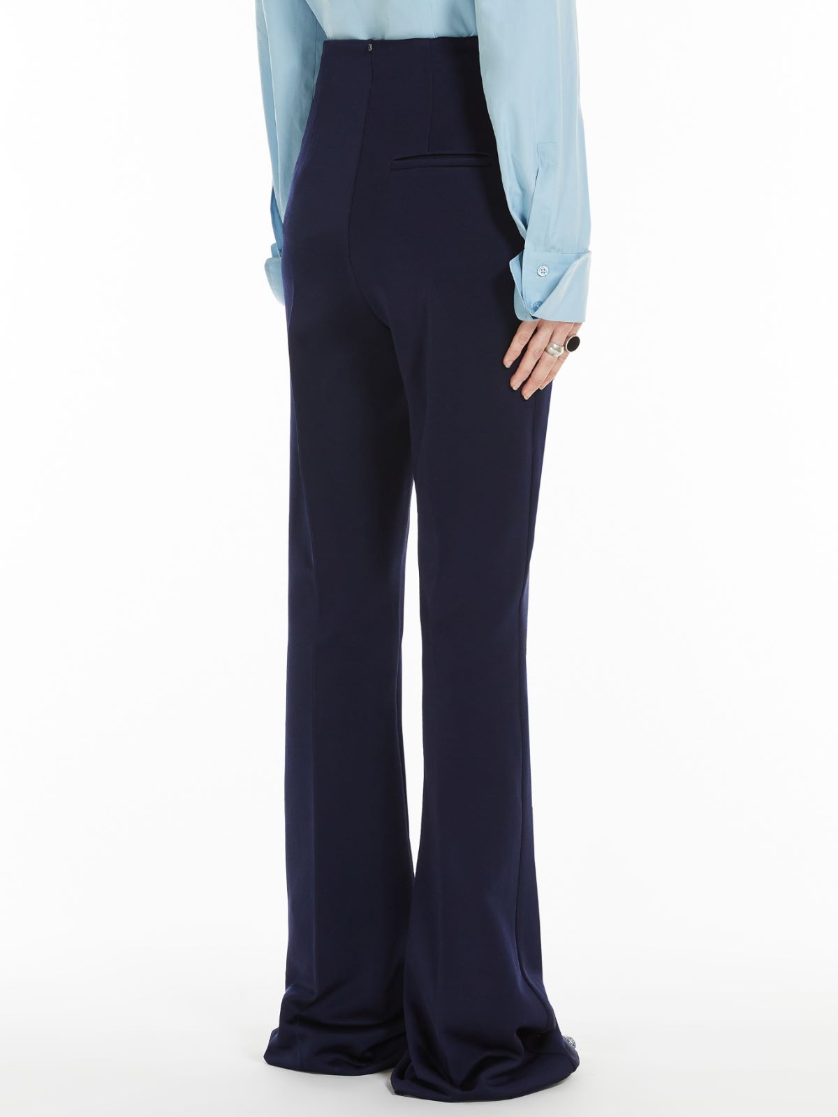 Jersey mini flare trousers