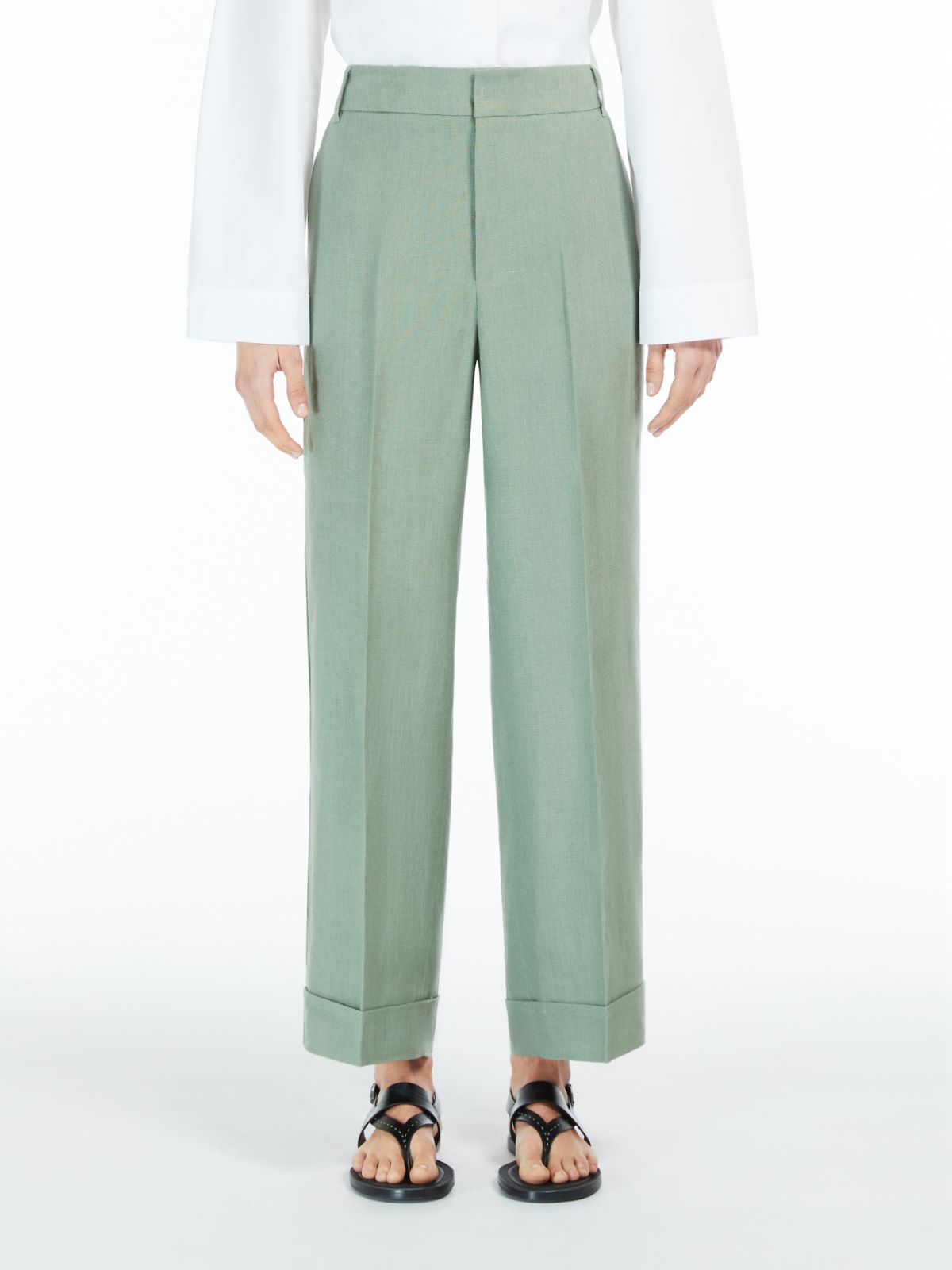 Linen canvas palazzo trousers