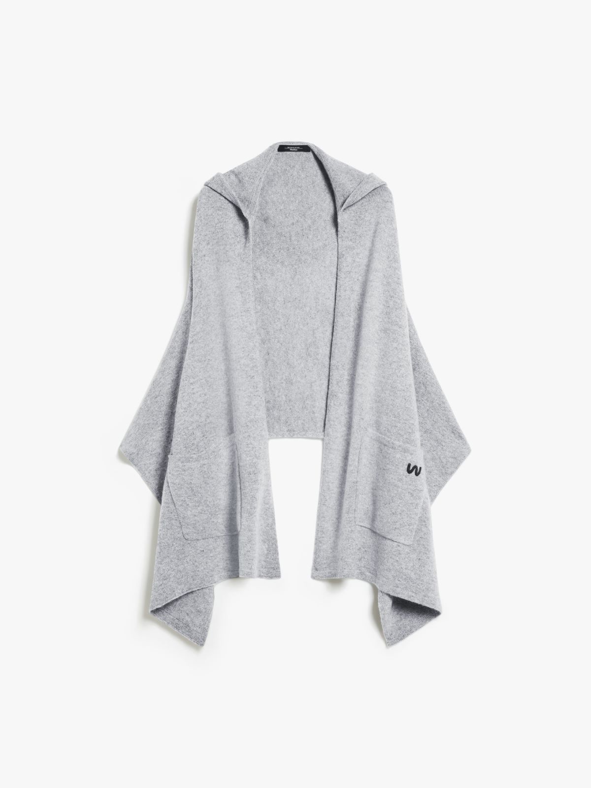 Hooded cashmere shawl