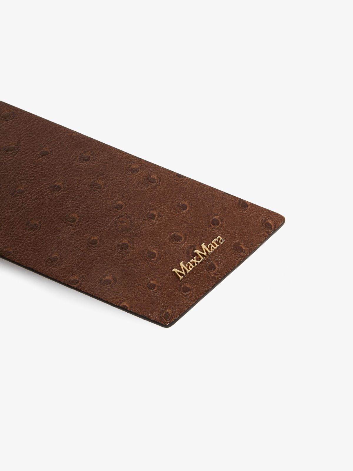 Ostrich-print leather belt