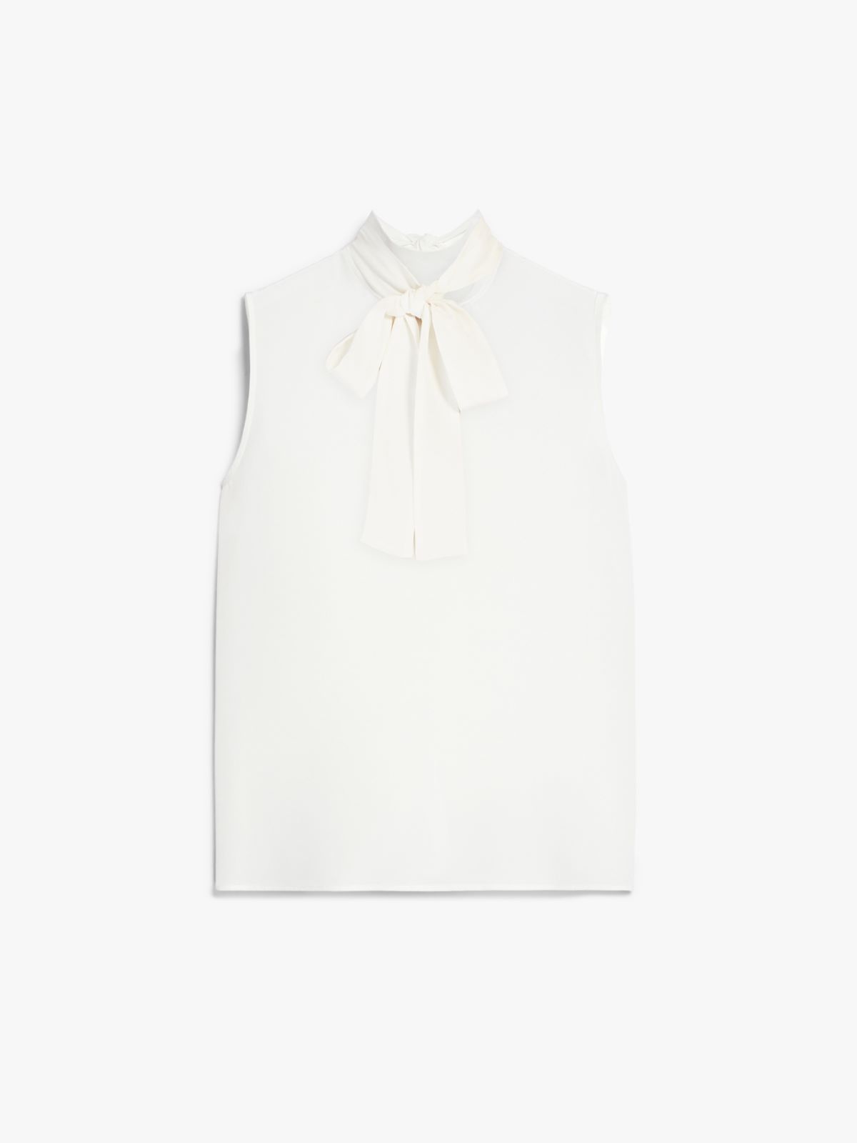 Crêpe de Chine top with bow