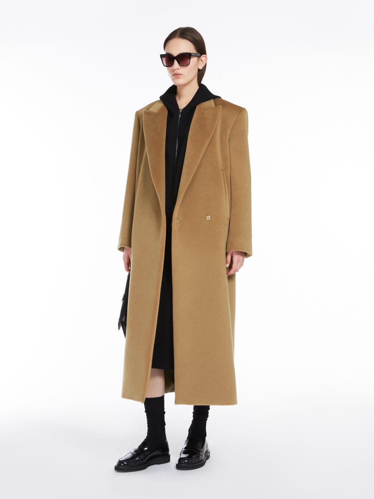 Wool double-breasted coat