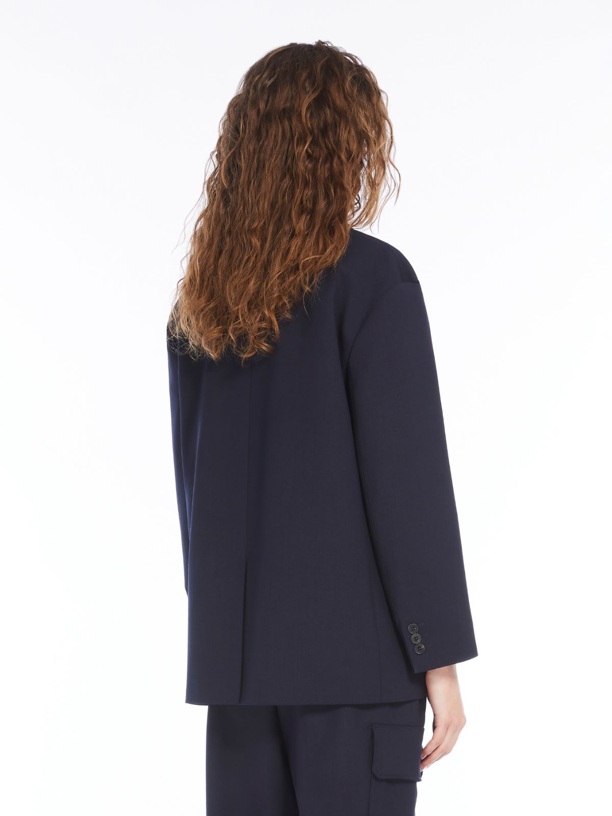 Oversized wool-blend gabardine blazer