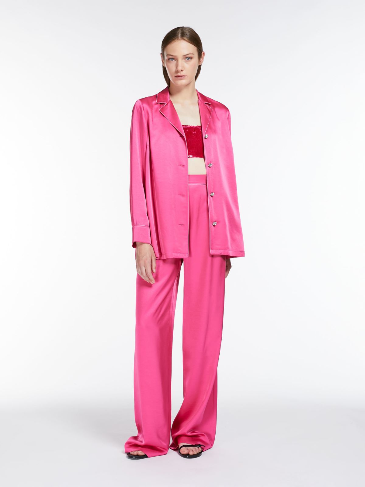 Georgette crop top with sequins