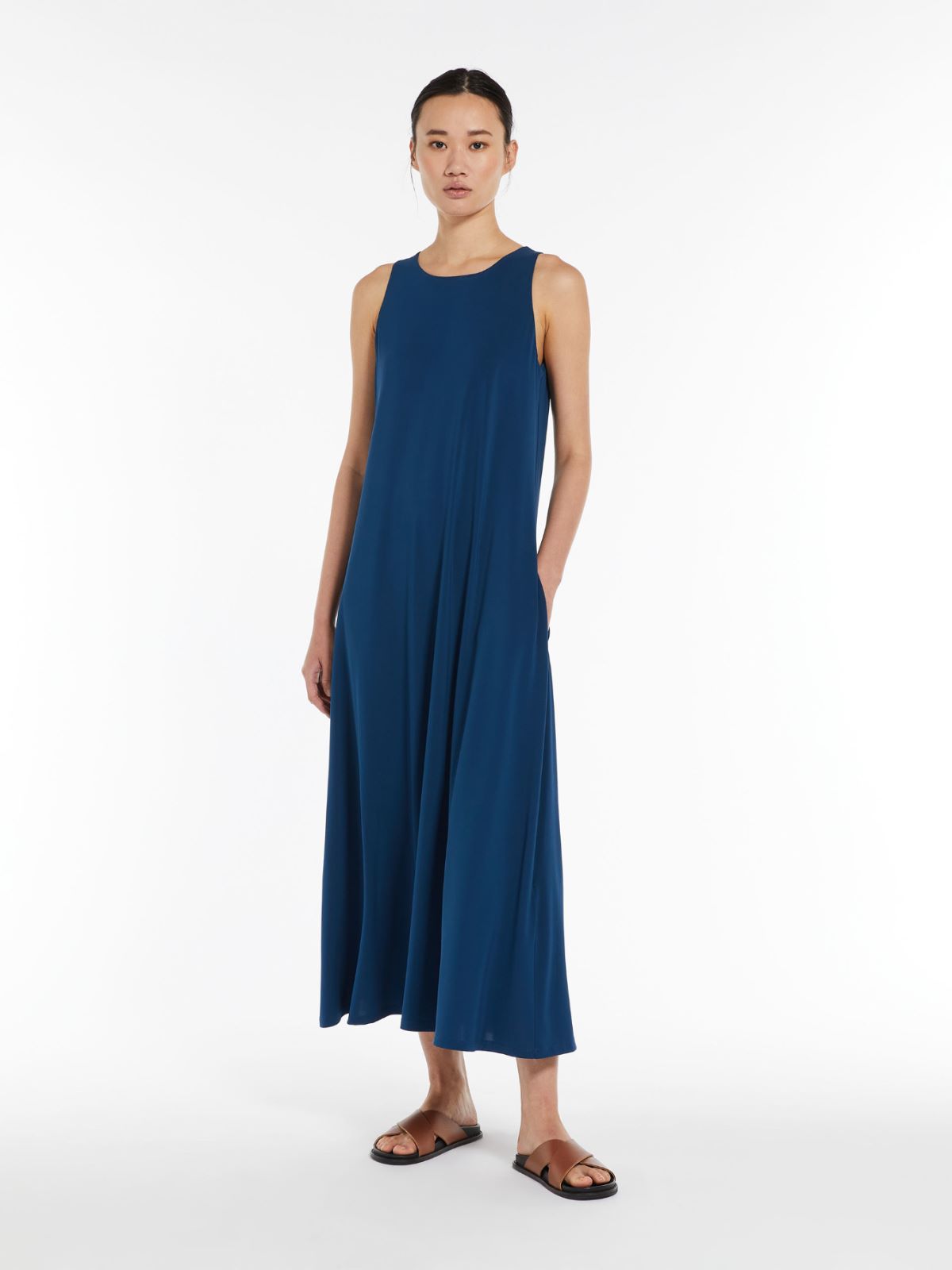 Stretch jersey A-line dress