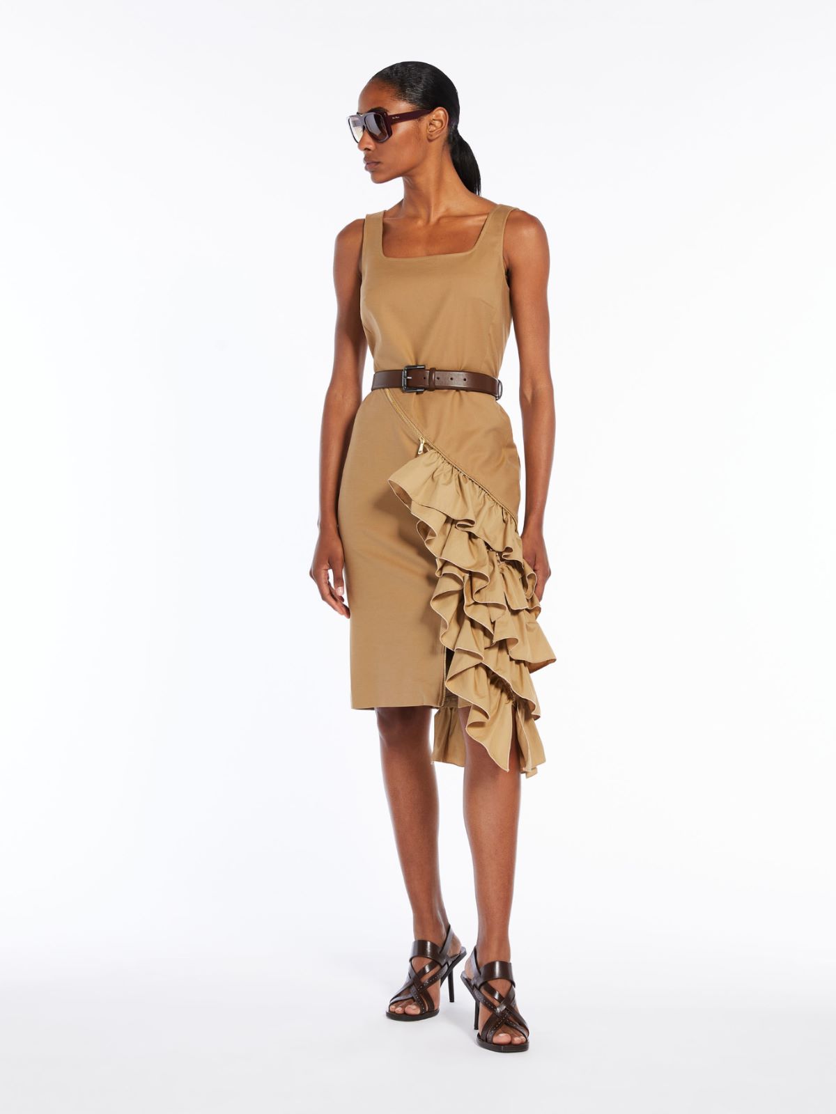 Cotton satin princess-line dress