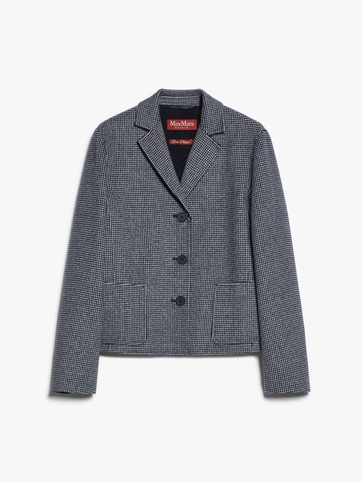 Patterned wool single-breasted jacket