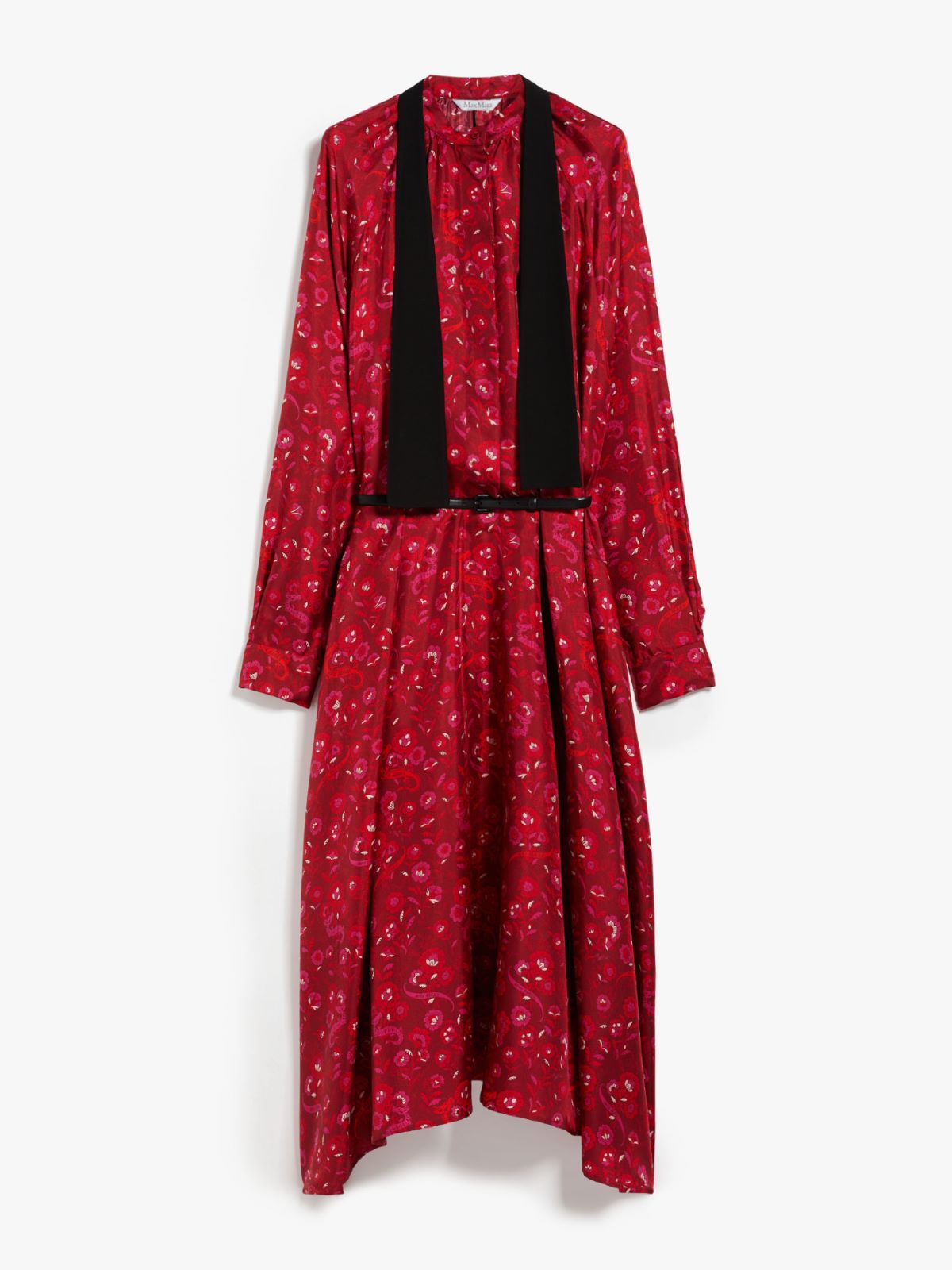 Printed silk flared dress