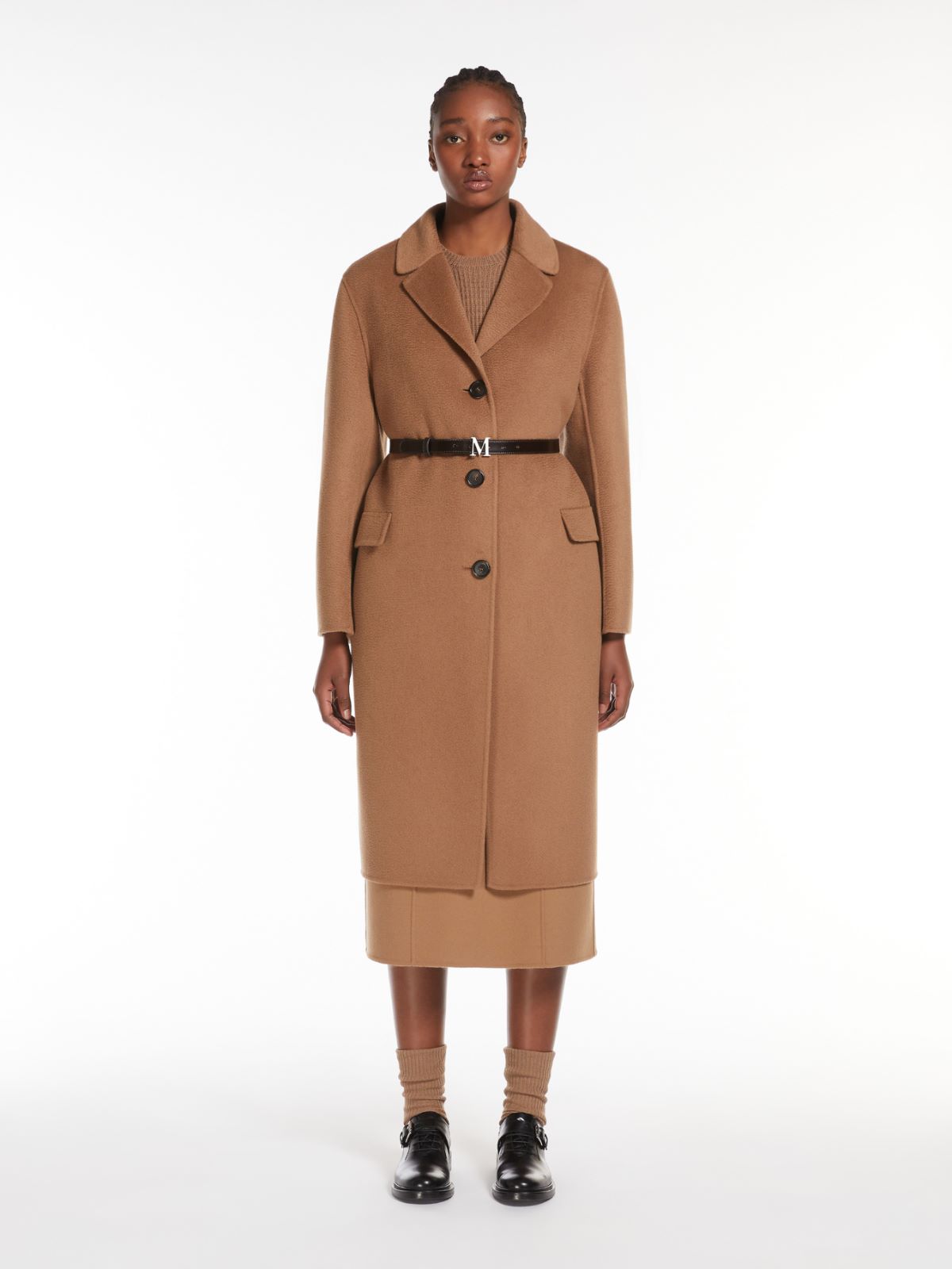 Wool and cashmere midi coat