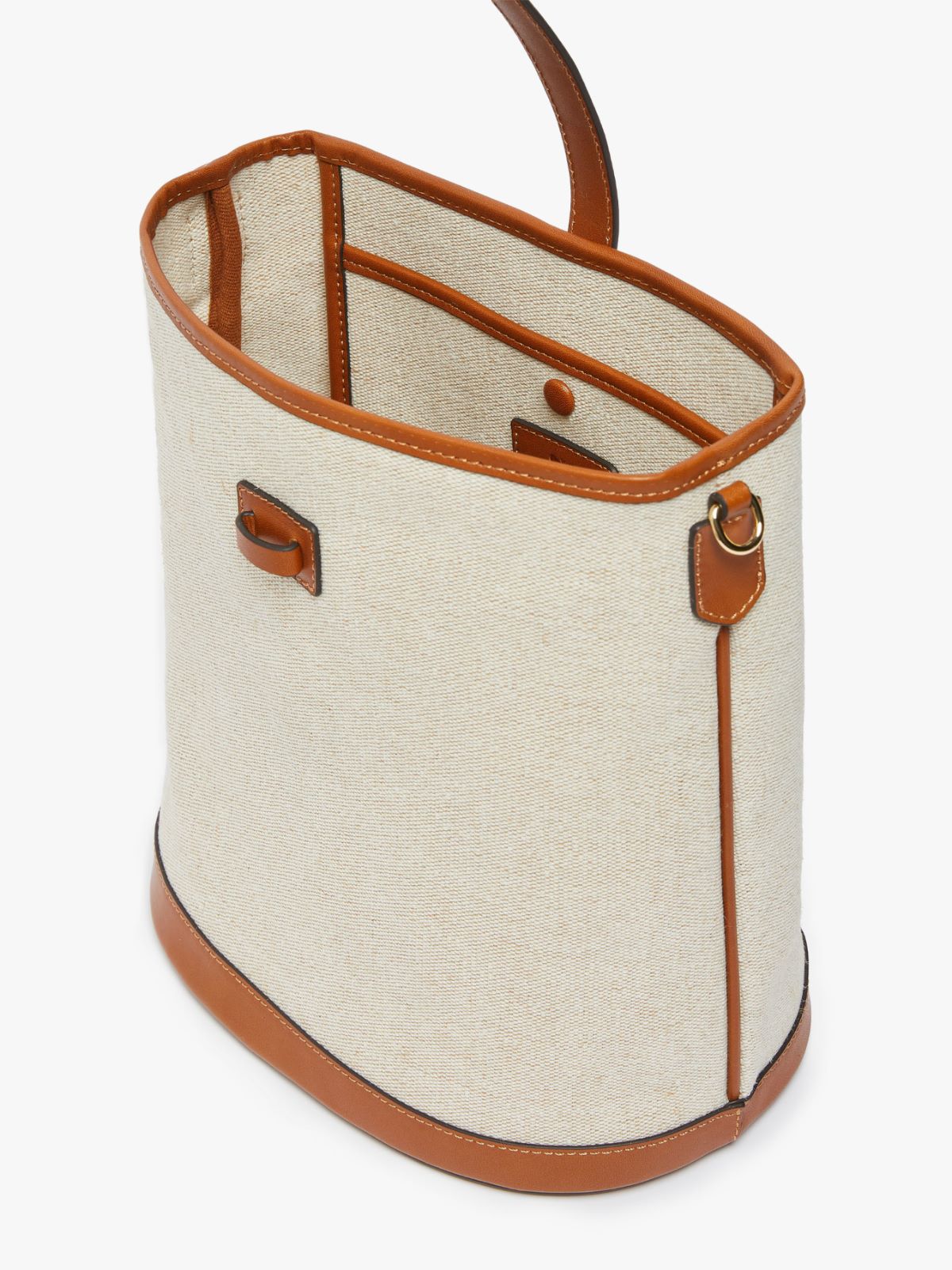 Resin-coated canvas bucket bag