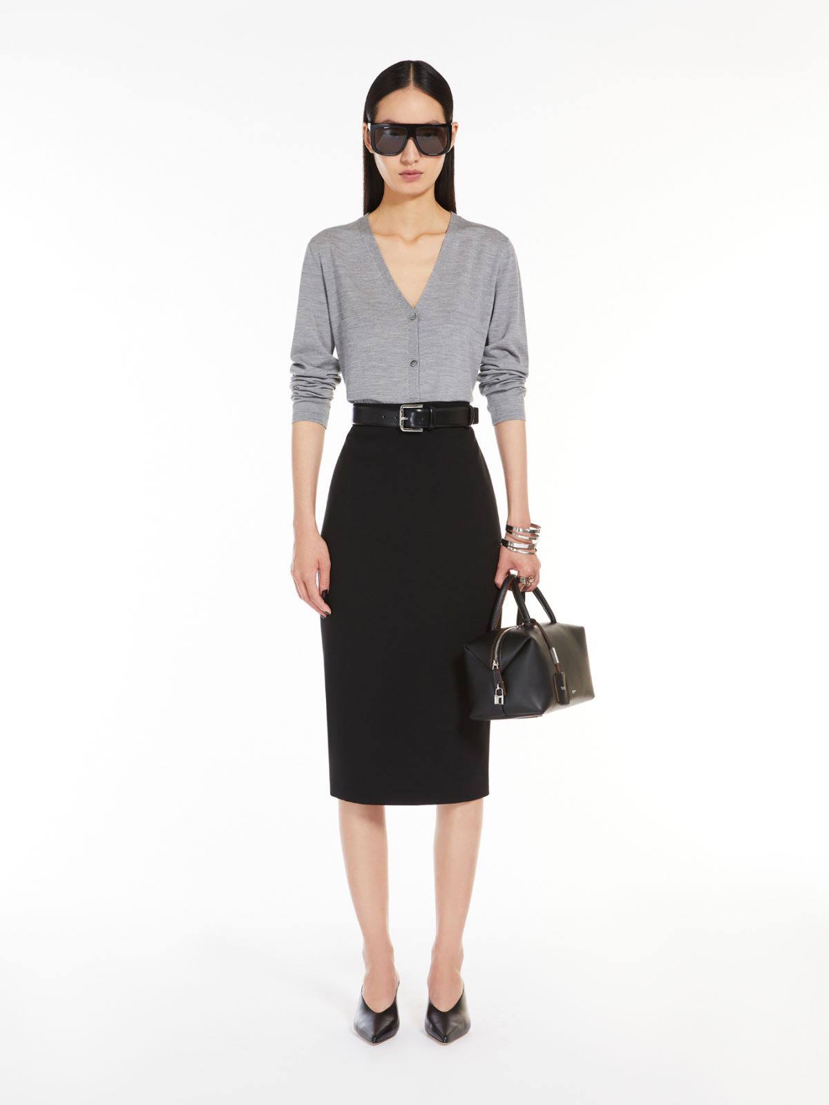 Shiny leather satchel bag