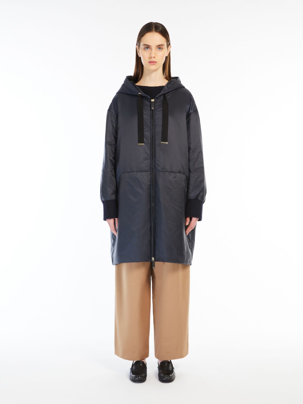 Midi parka in water-repellent canvas