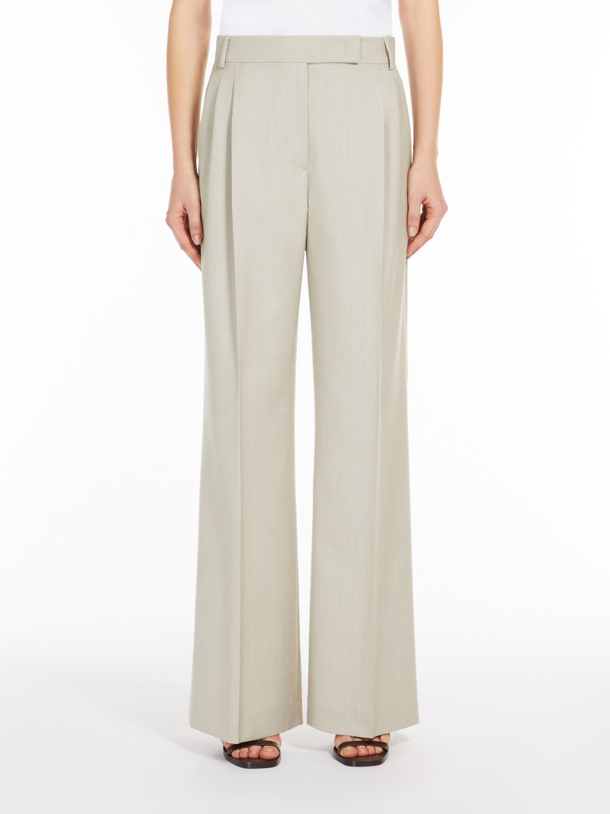 Wool, silk and mohair wide-leg trousers