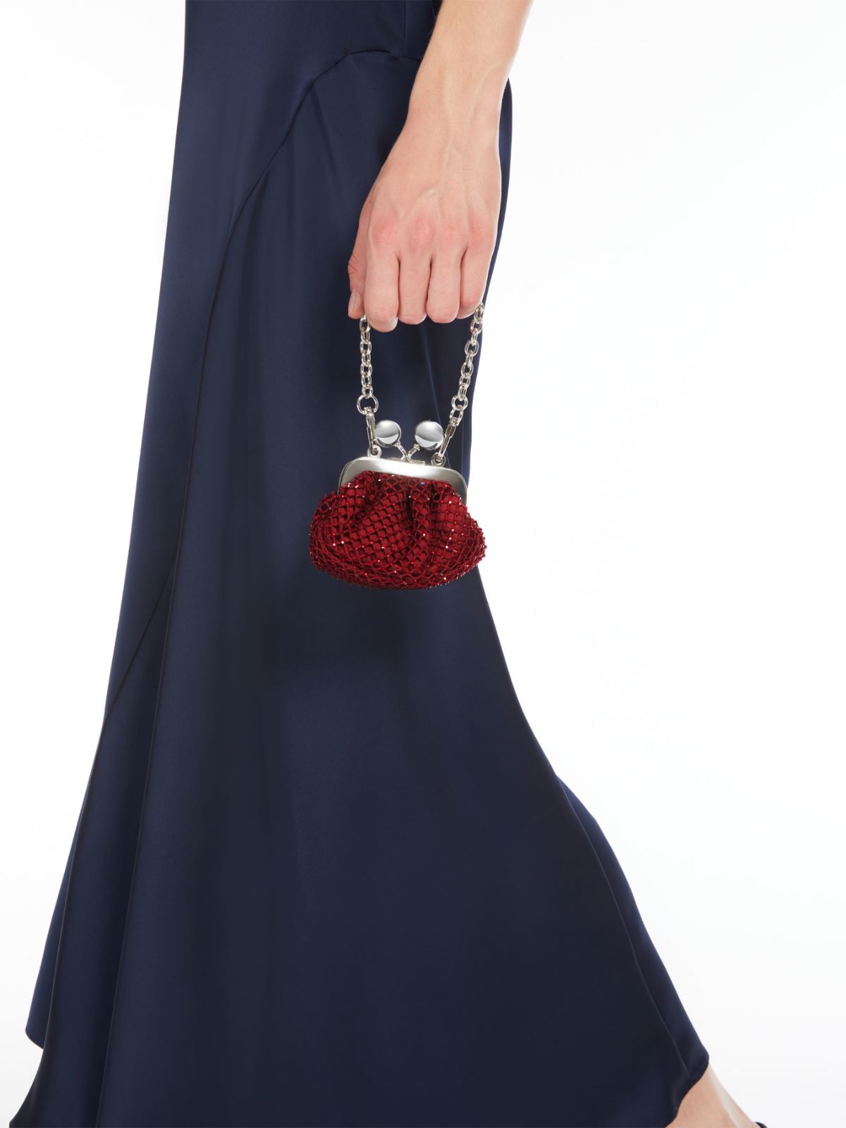 Rhinestone and satin Nano Pasticcino Bag