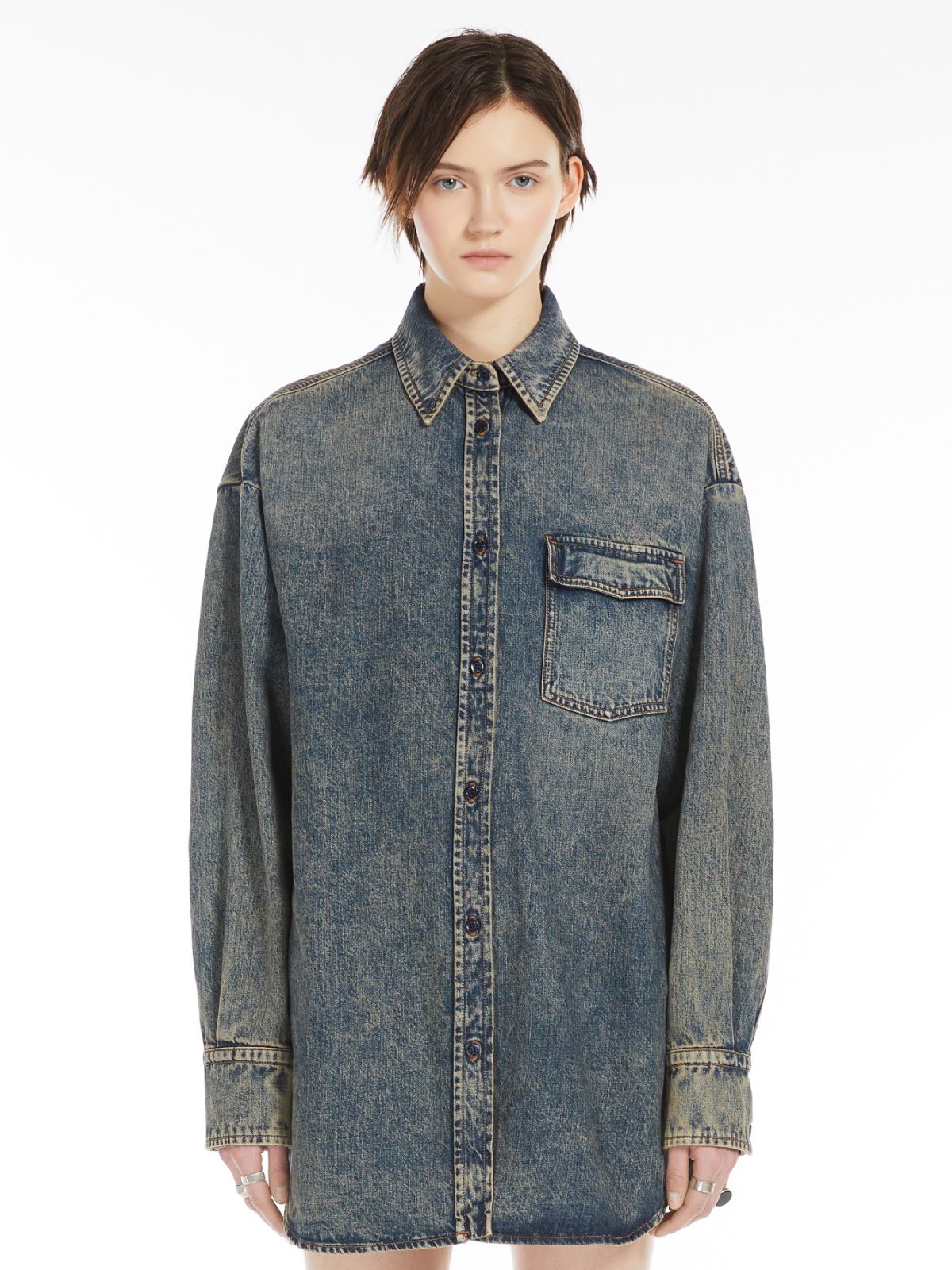 Oversized denim blouse