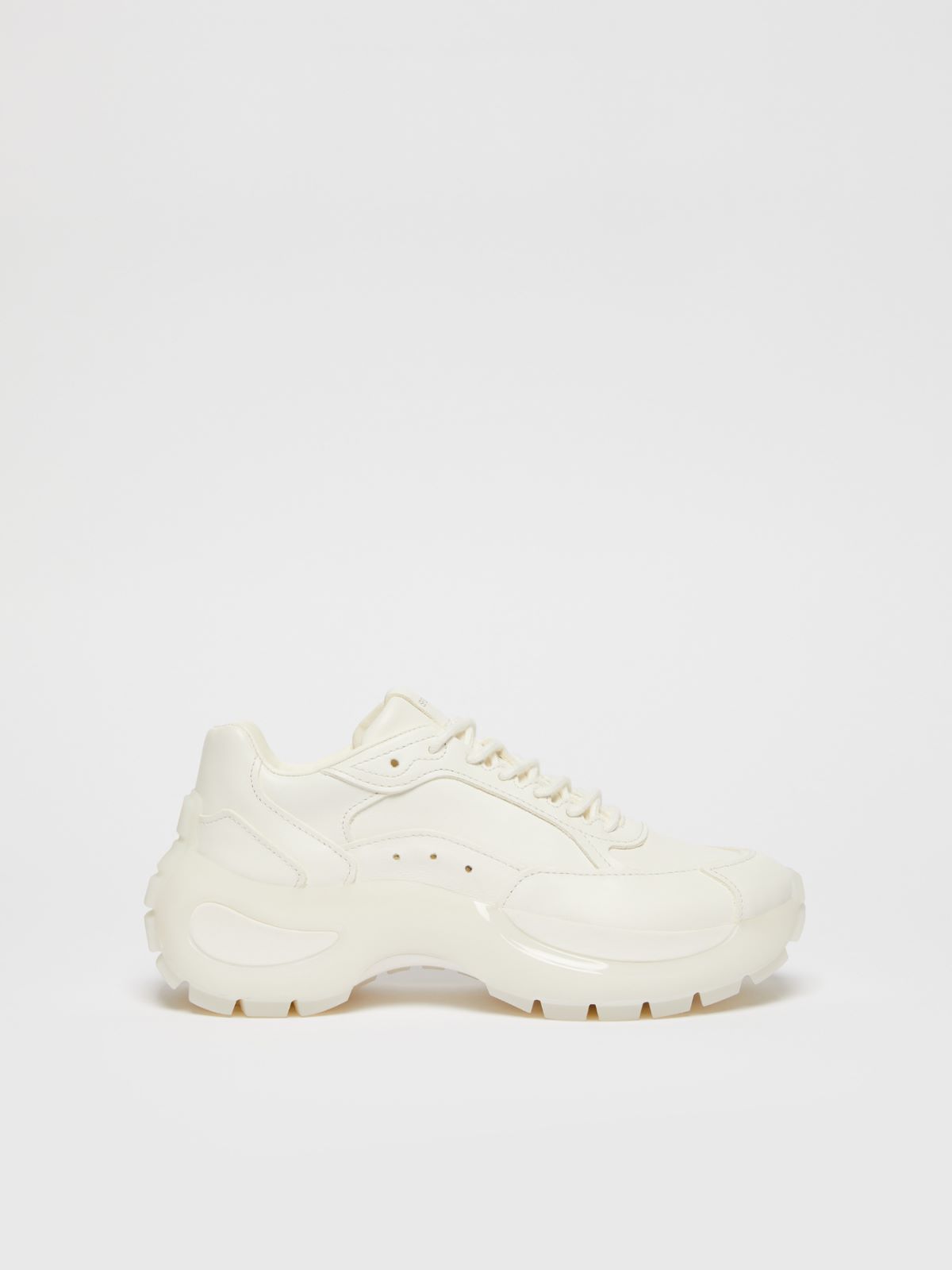Chunky-sole leather sneakers