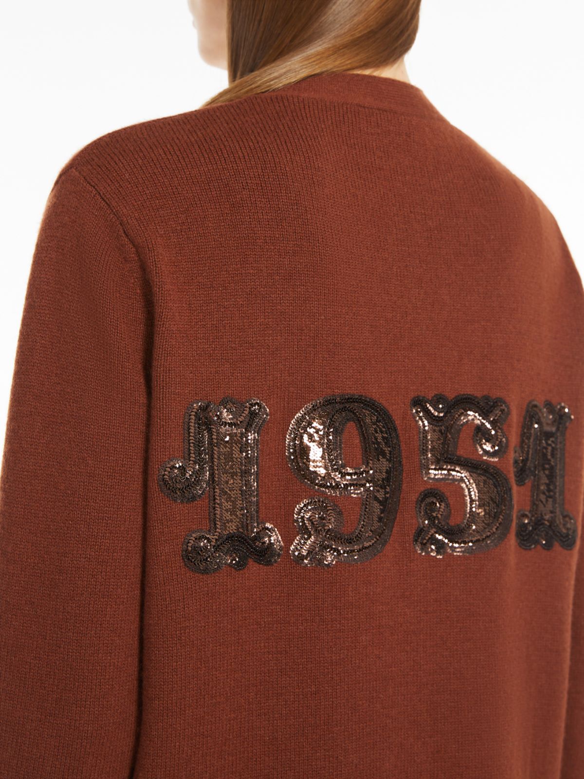 Wool and cashmere cardigan with sequins