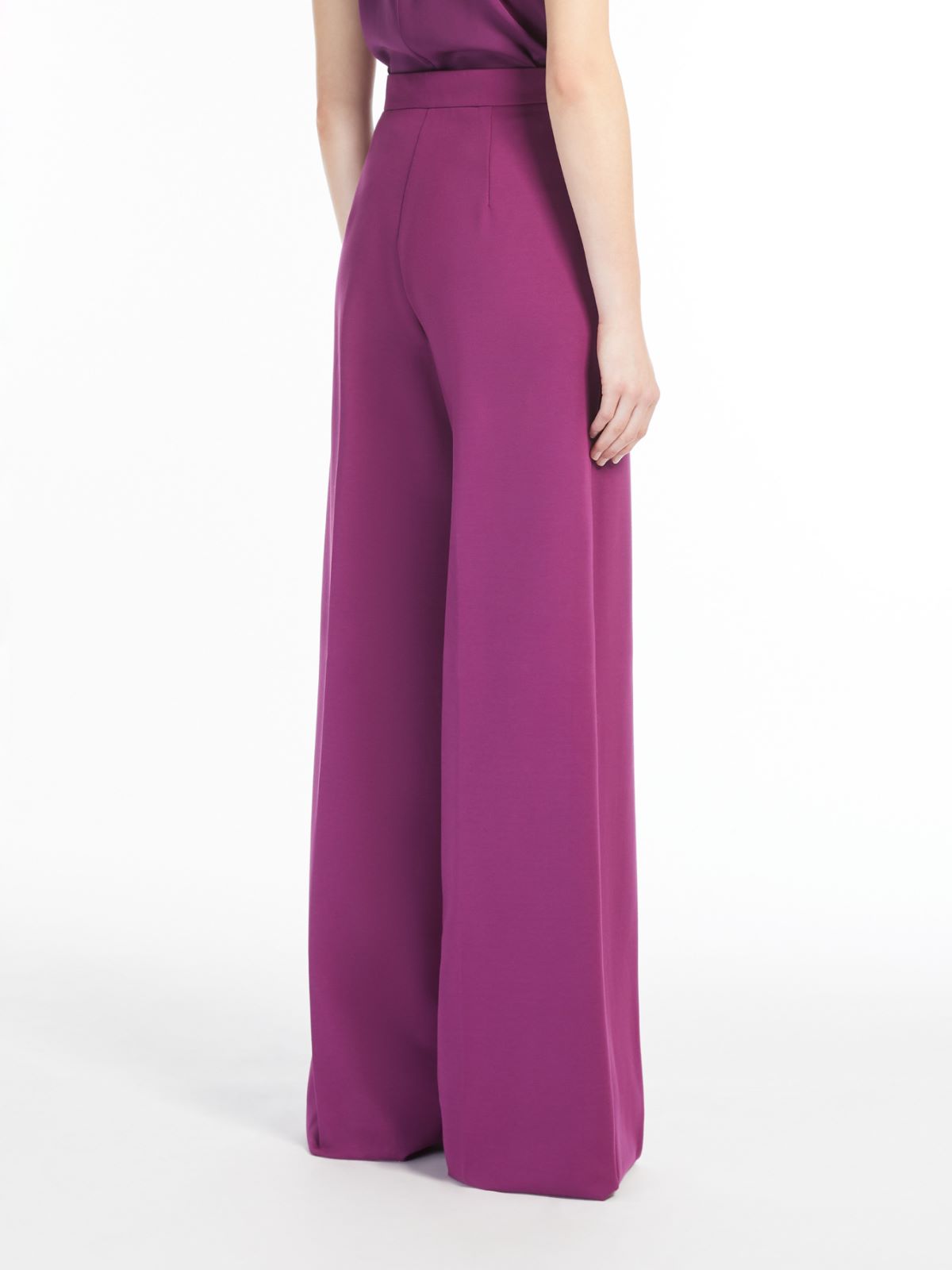 Long compact jersey trousers