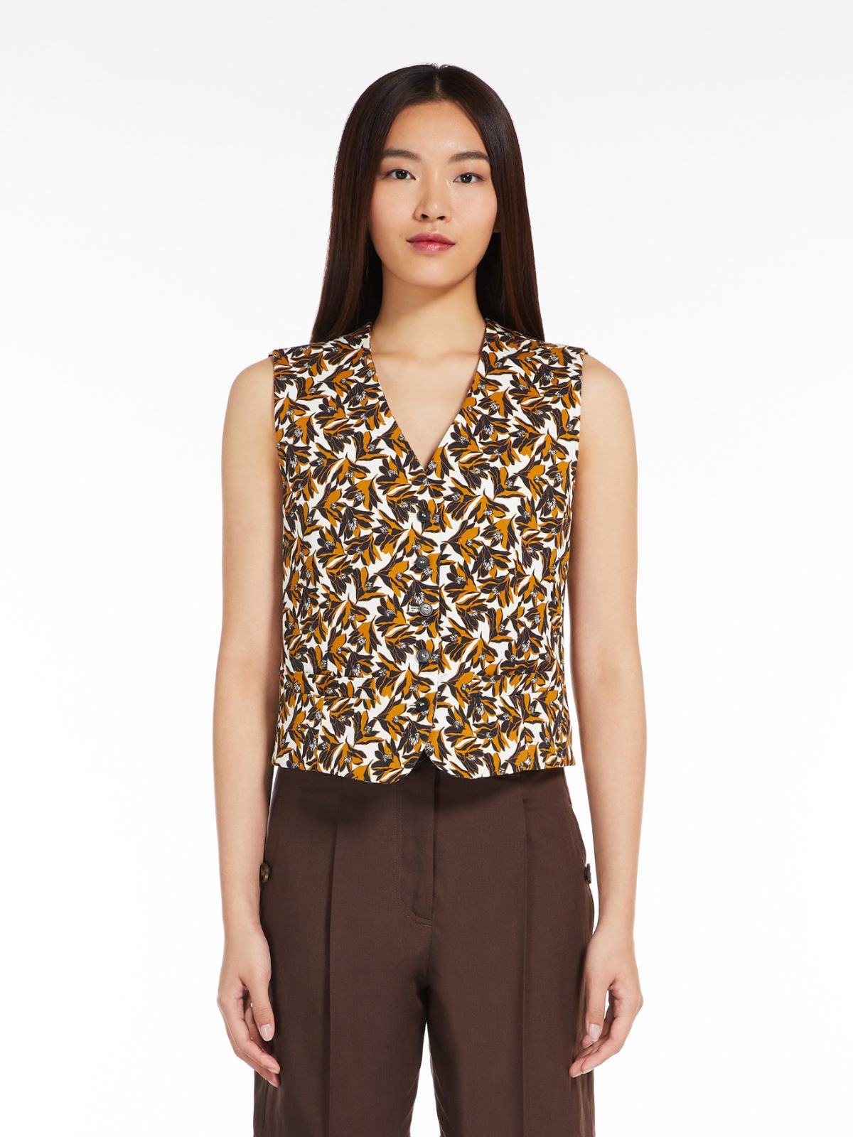 Stretch cotton drill gilet