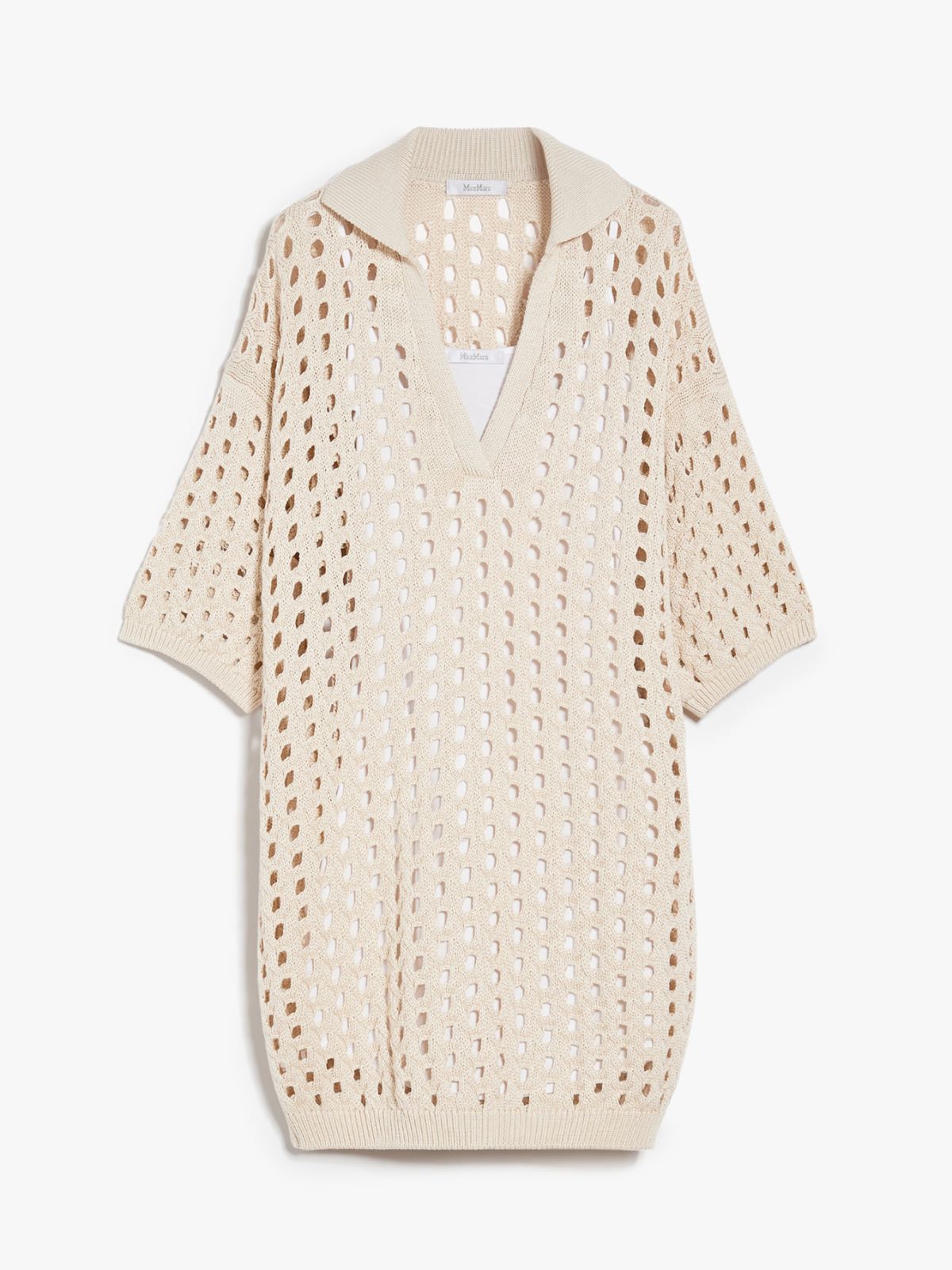 Mesh short dress in cotton