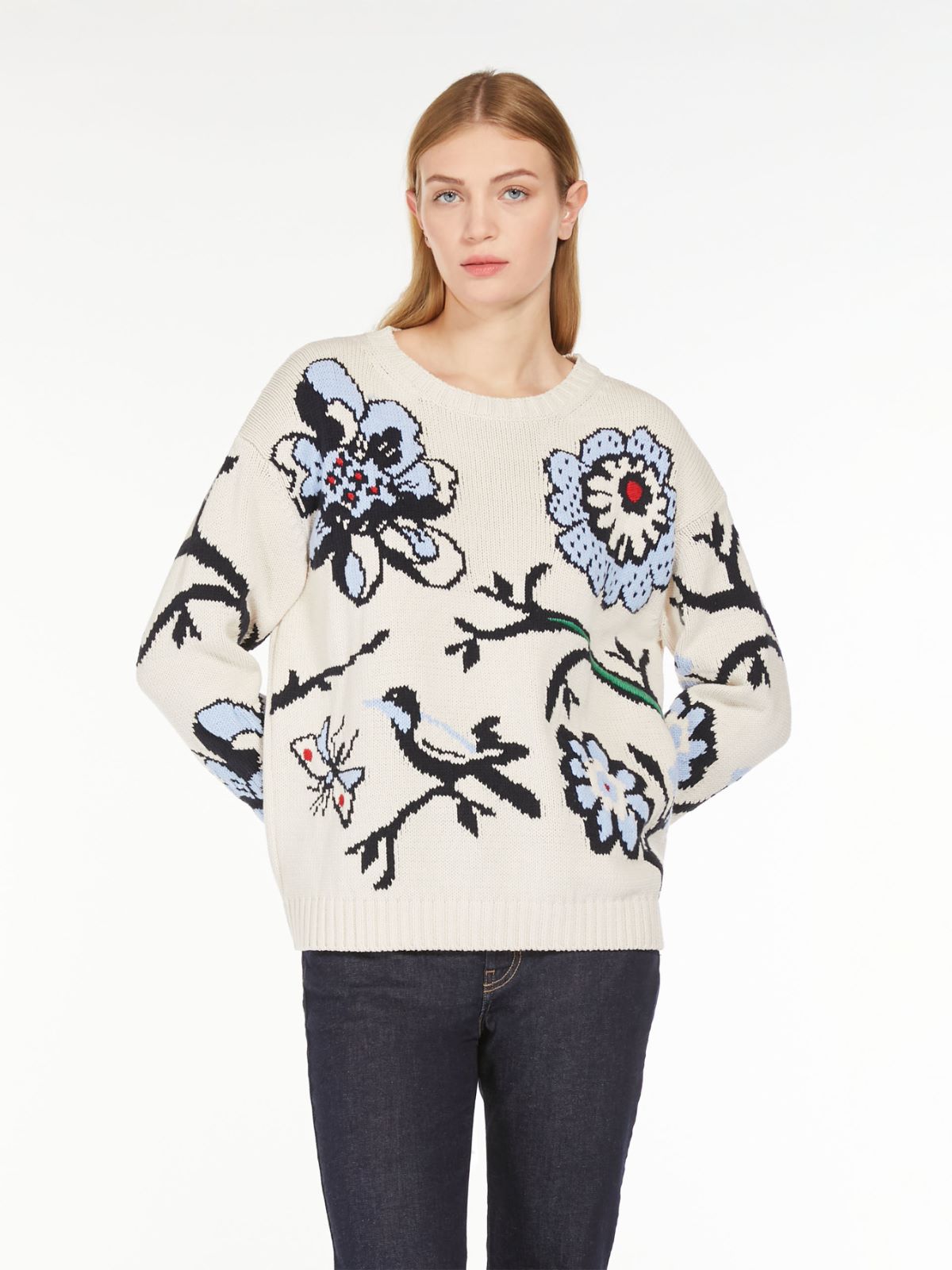 Inlaid cotton sweater