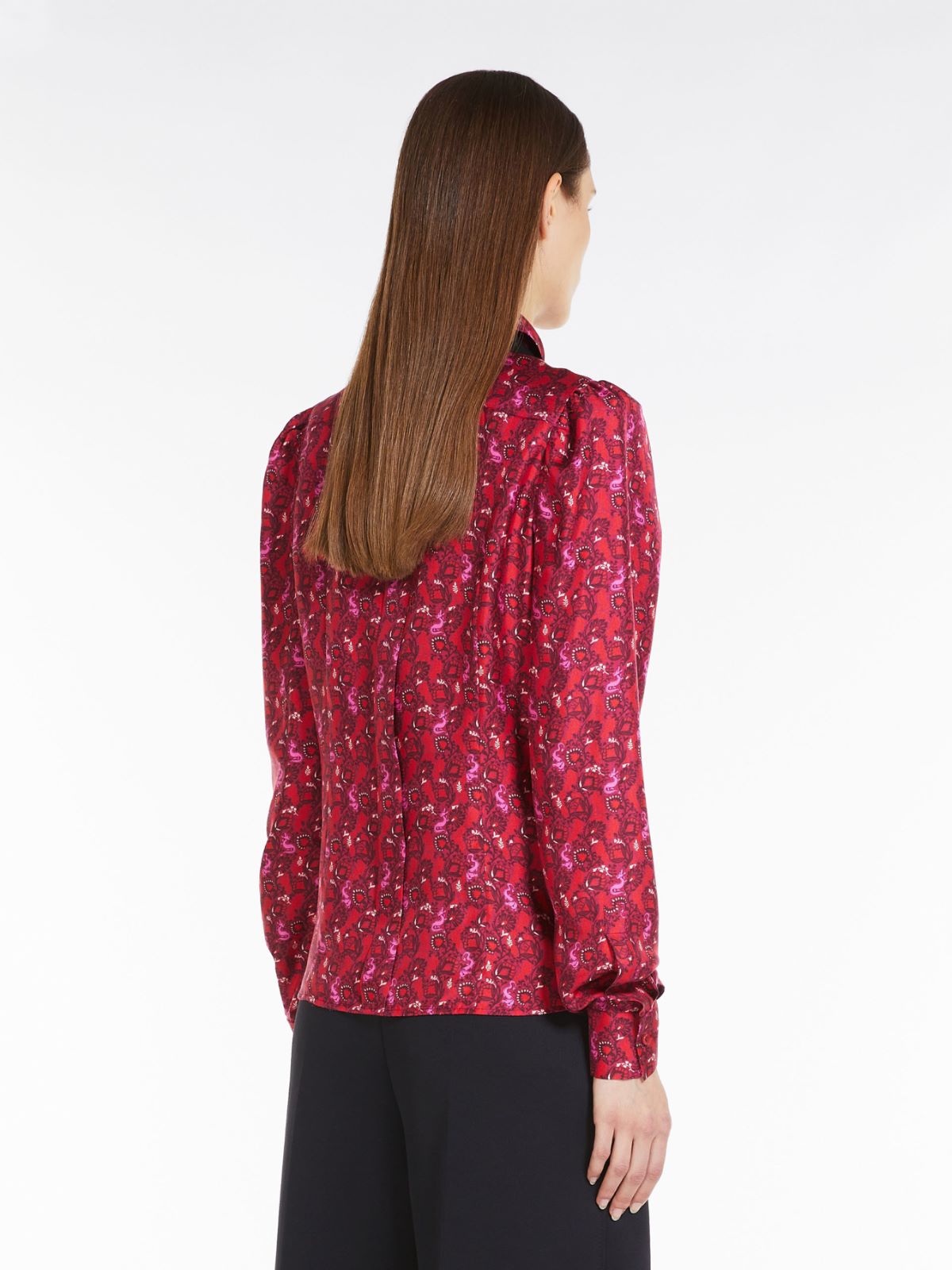 Printed silk twill shirt