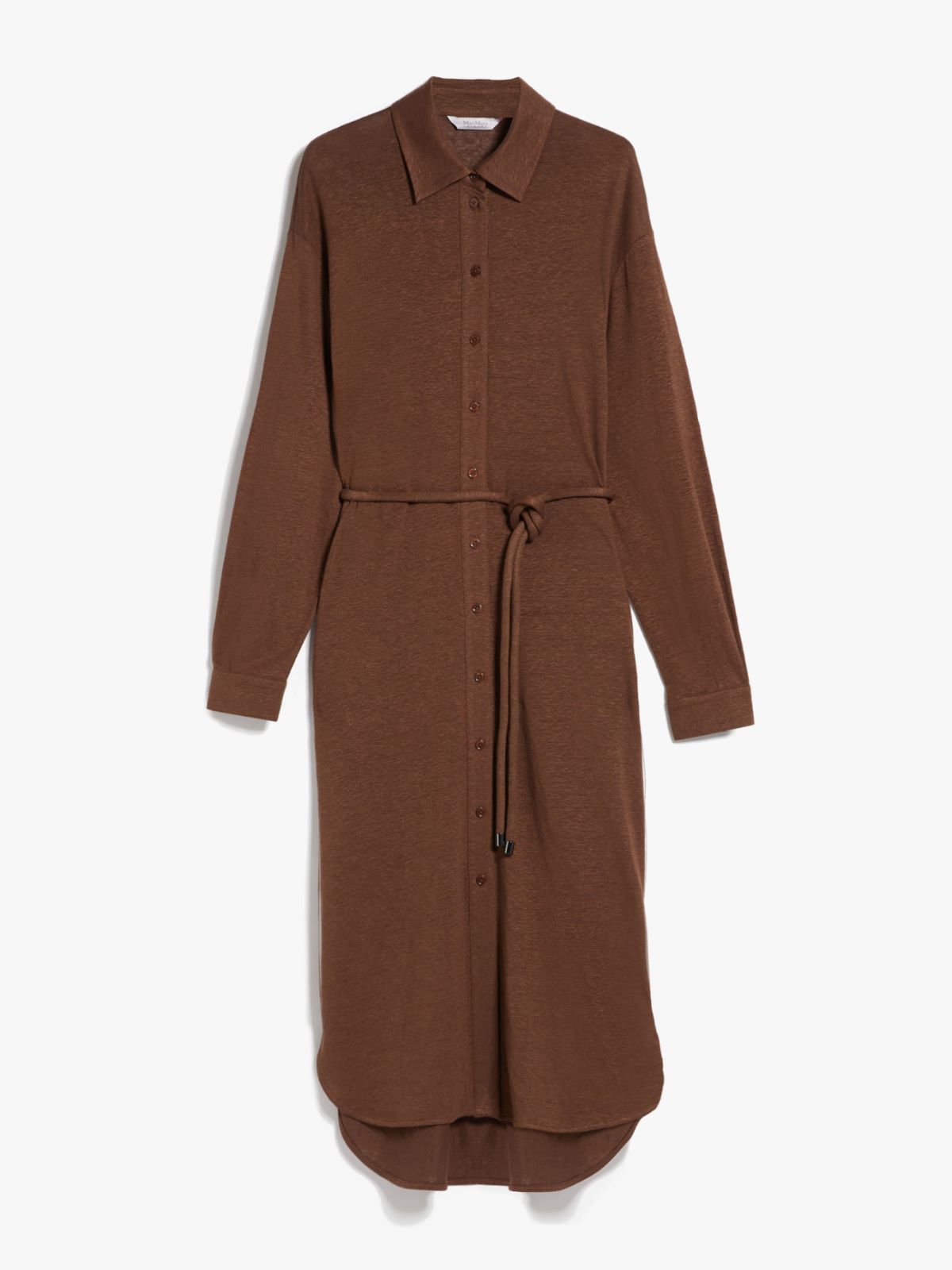 Linen jersey shirt dress