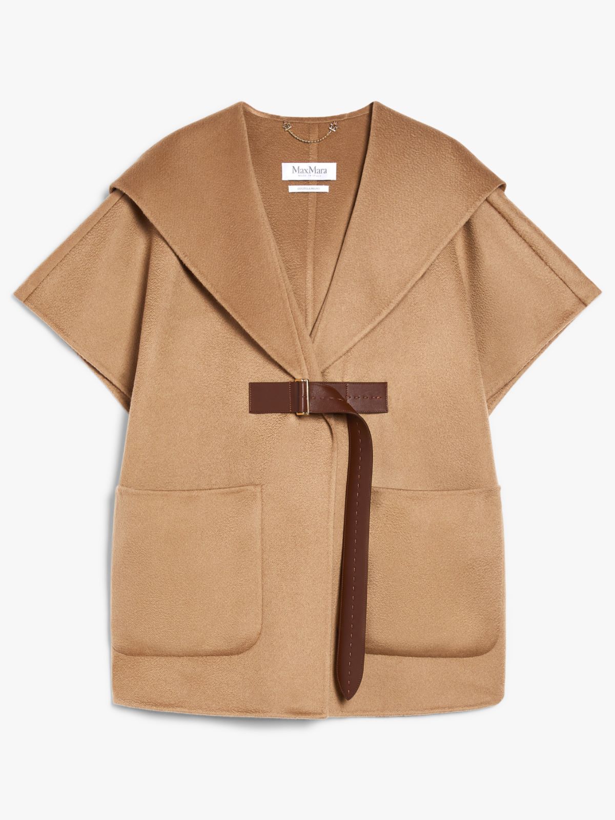 Sable-look cashmere cape