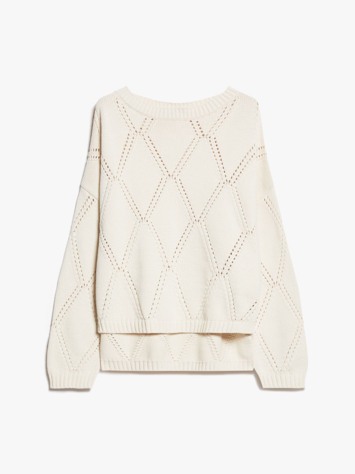 Oversized diamond-knit cotton sweater