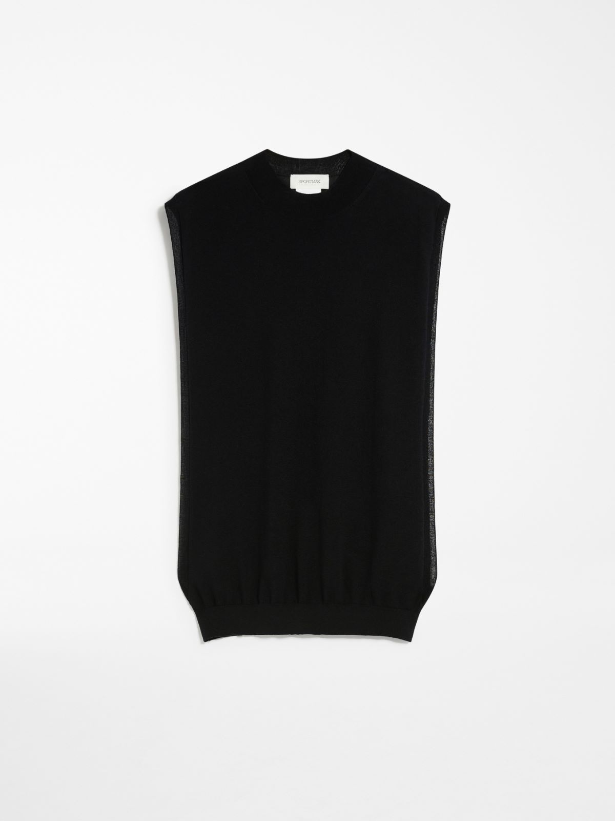 Sleeveless wool and silk sweater