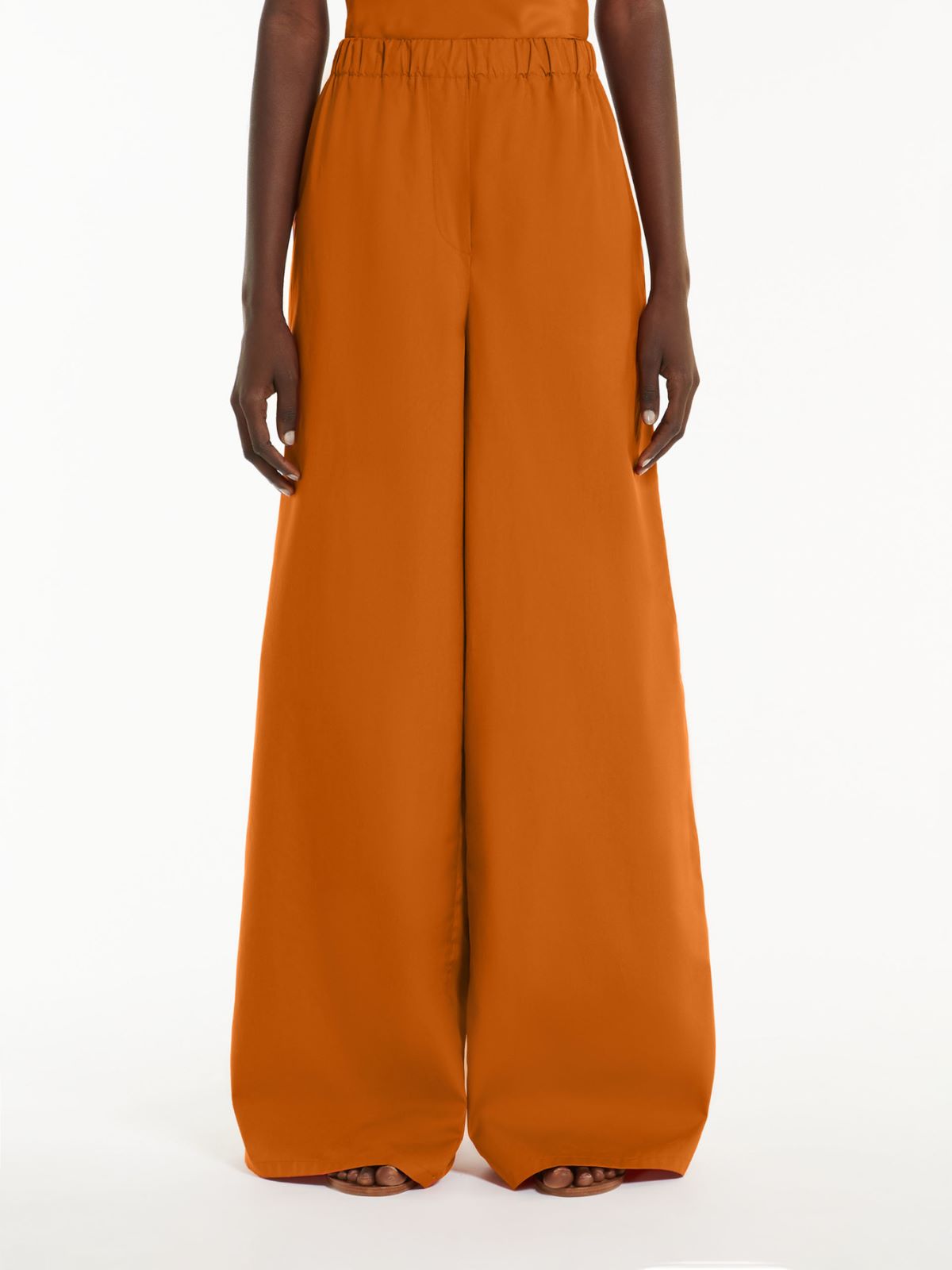 Wide poplin trousers