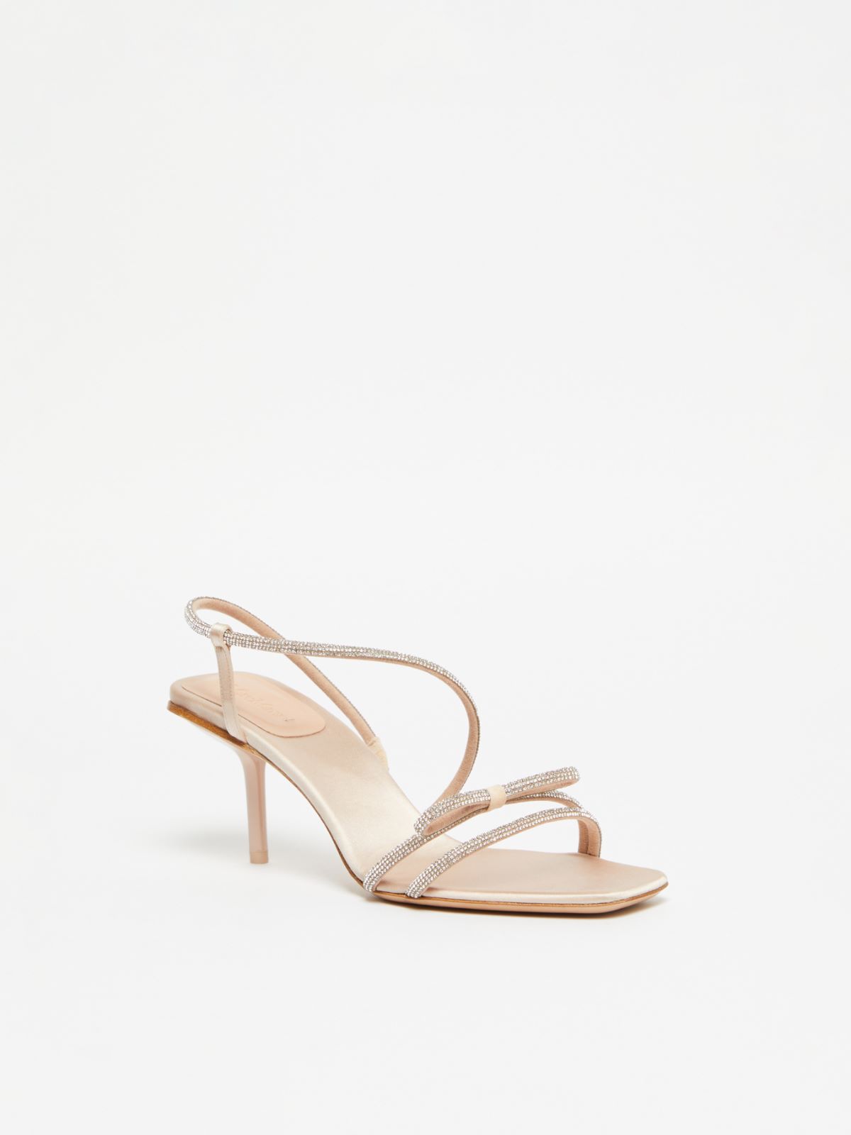 Bow-adorned satin sandals