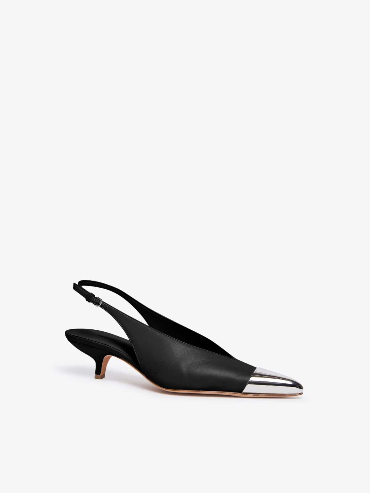 Metal-toe slingbacks