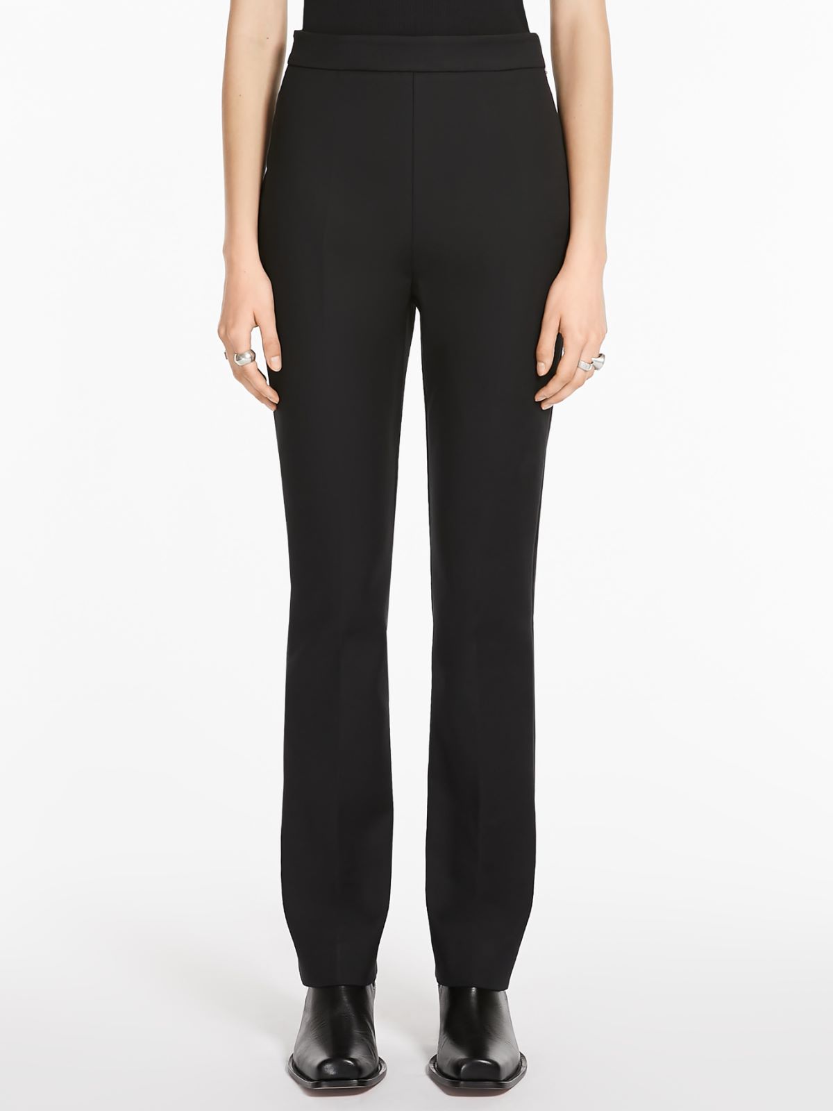 Double-faced cotton trousers