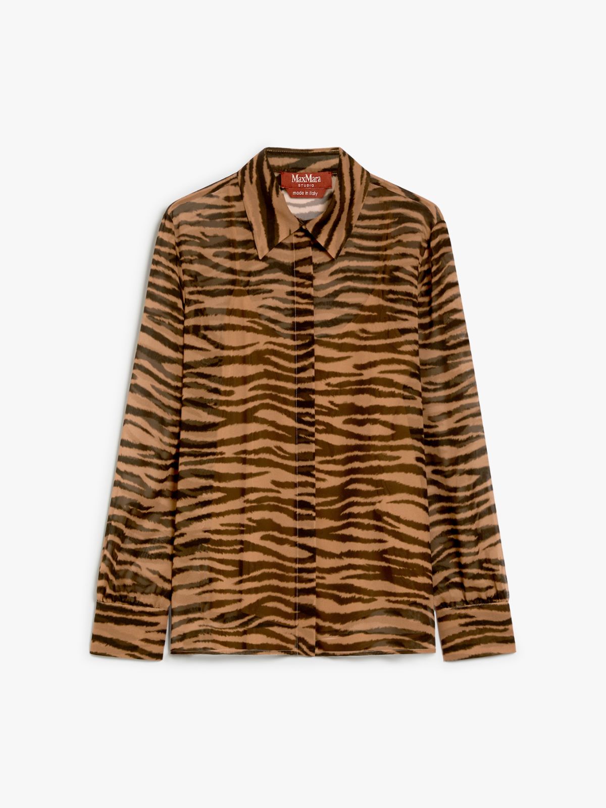 Classic shirt in printed silk