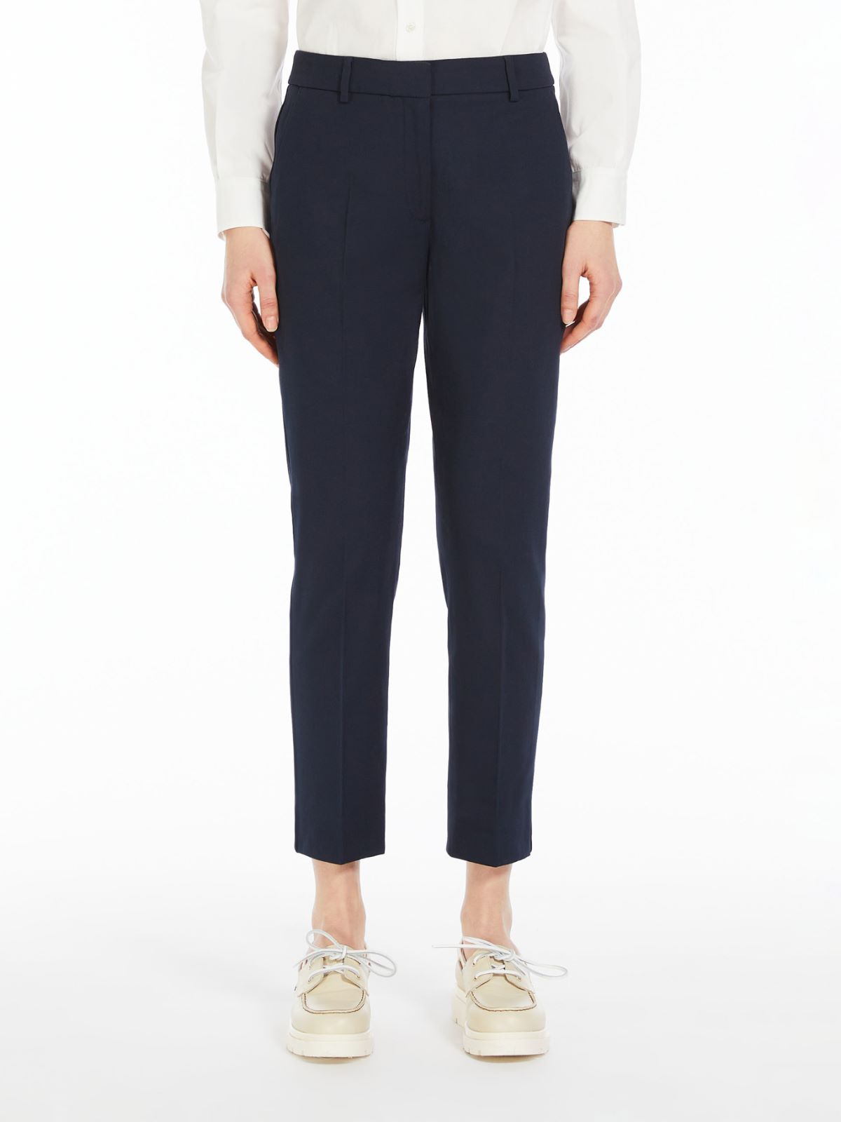 Stretch cotton cigarette trousers