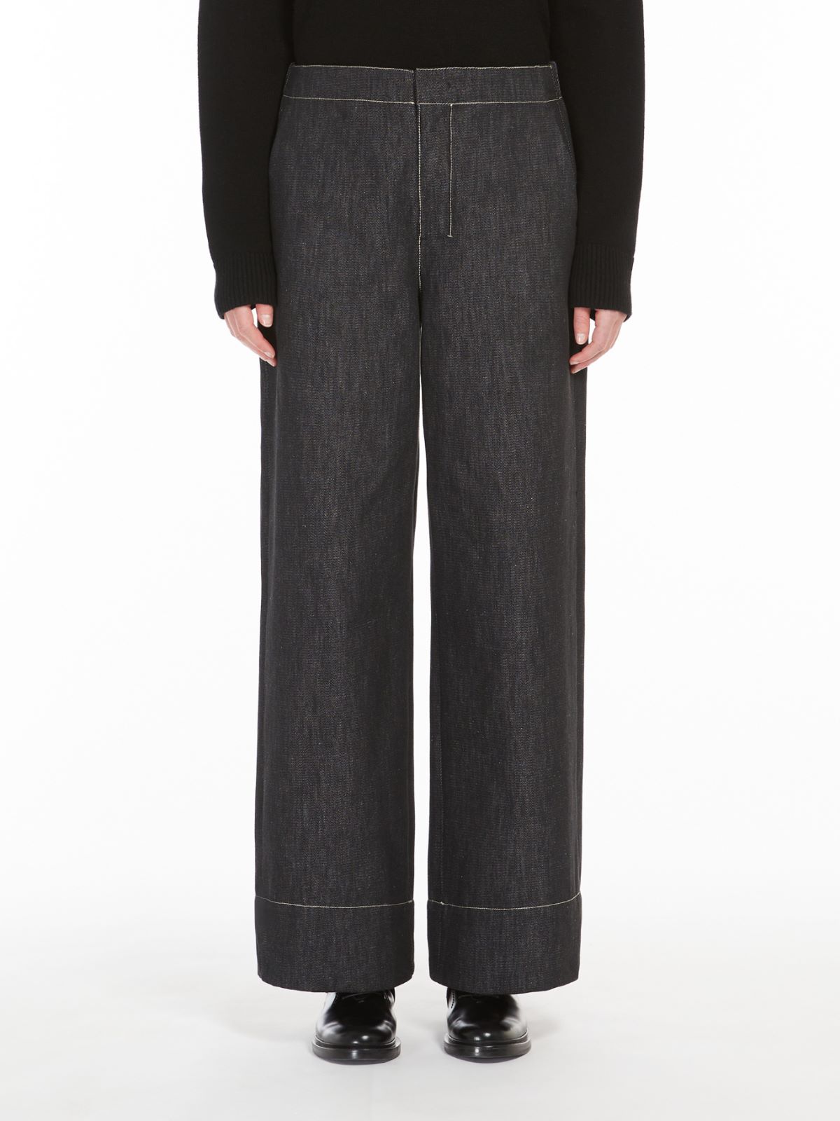 Cotton wide-leg trousers