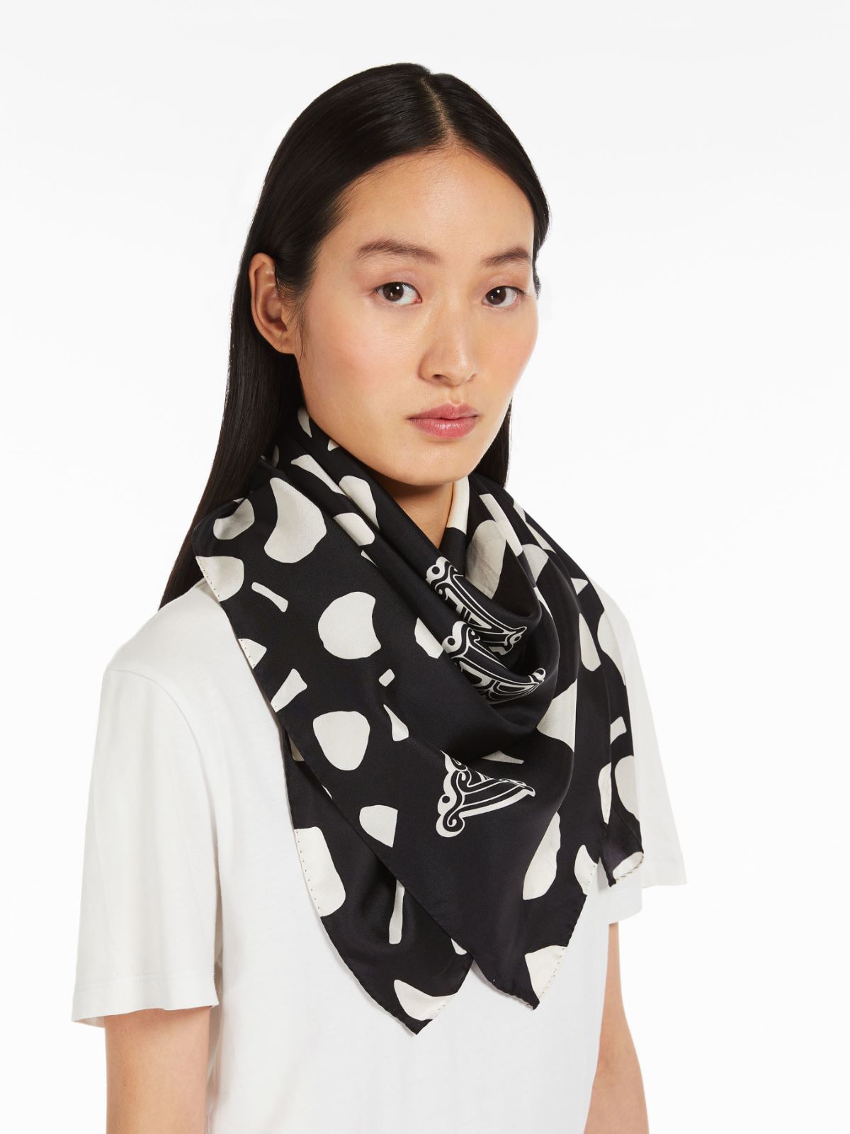 Printed silk scarf
