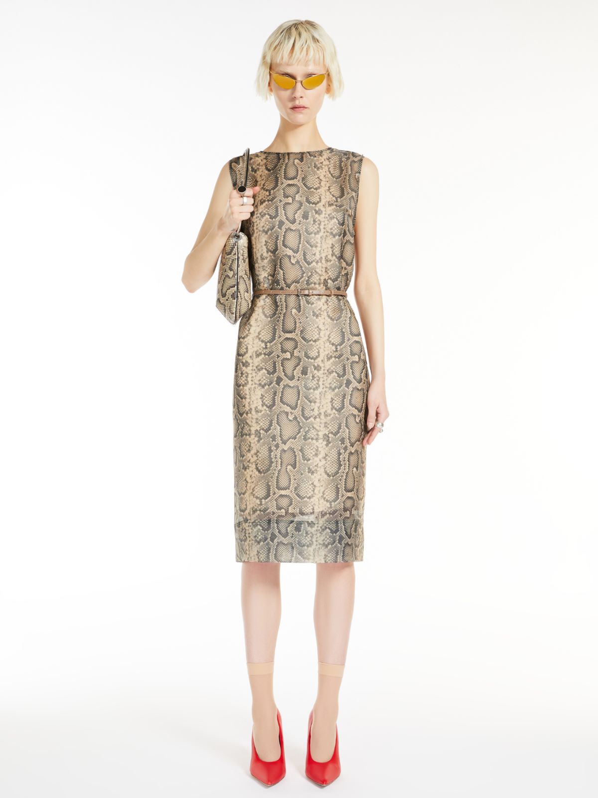 Python-print organza dress
