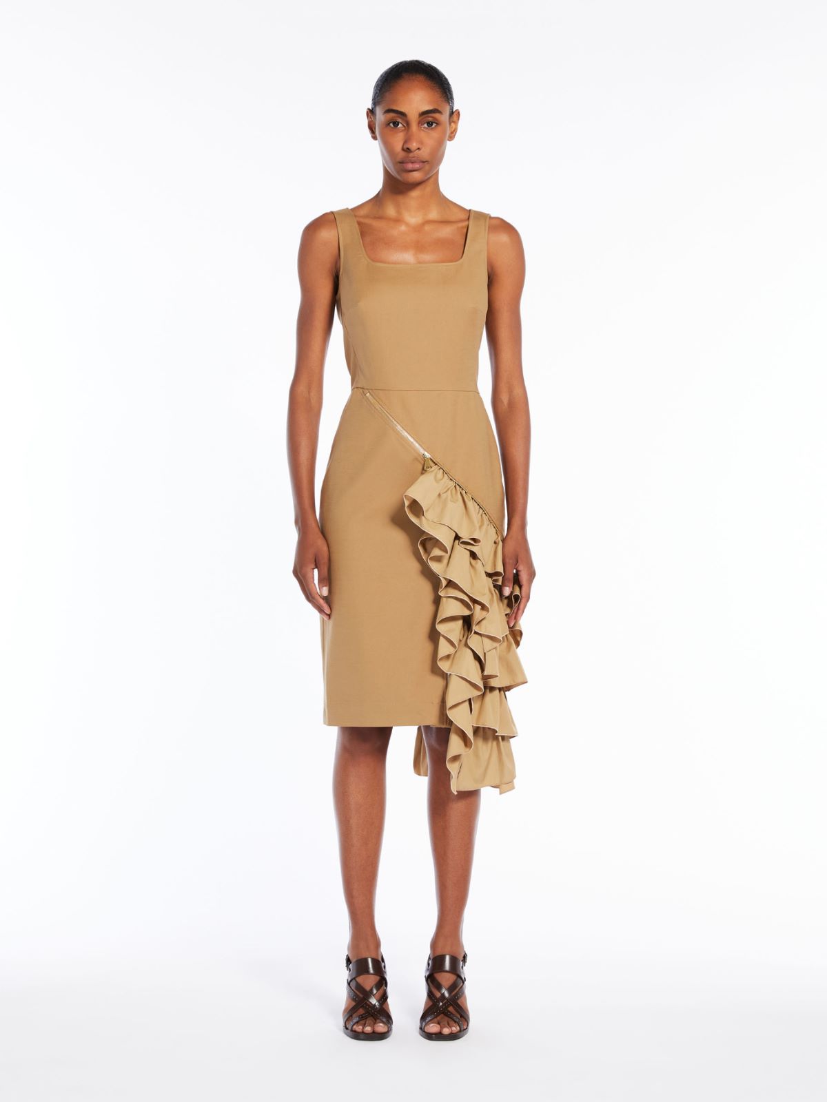 Cotton satin princess-line dress