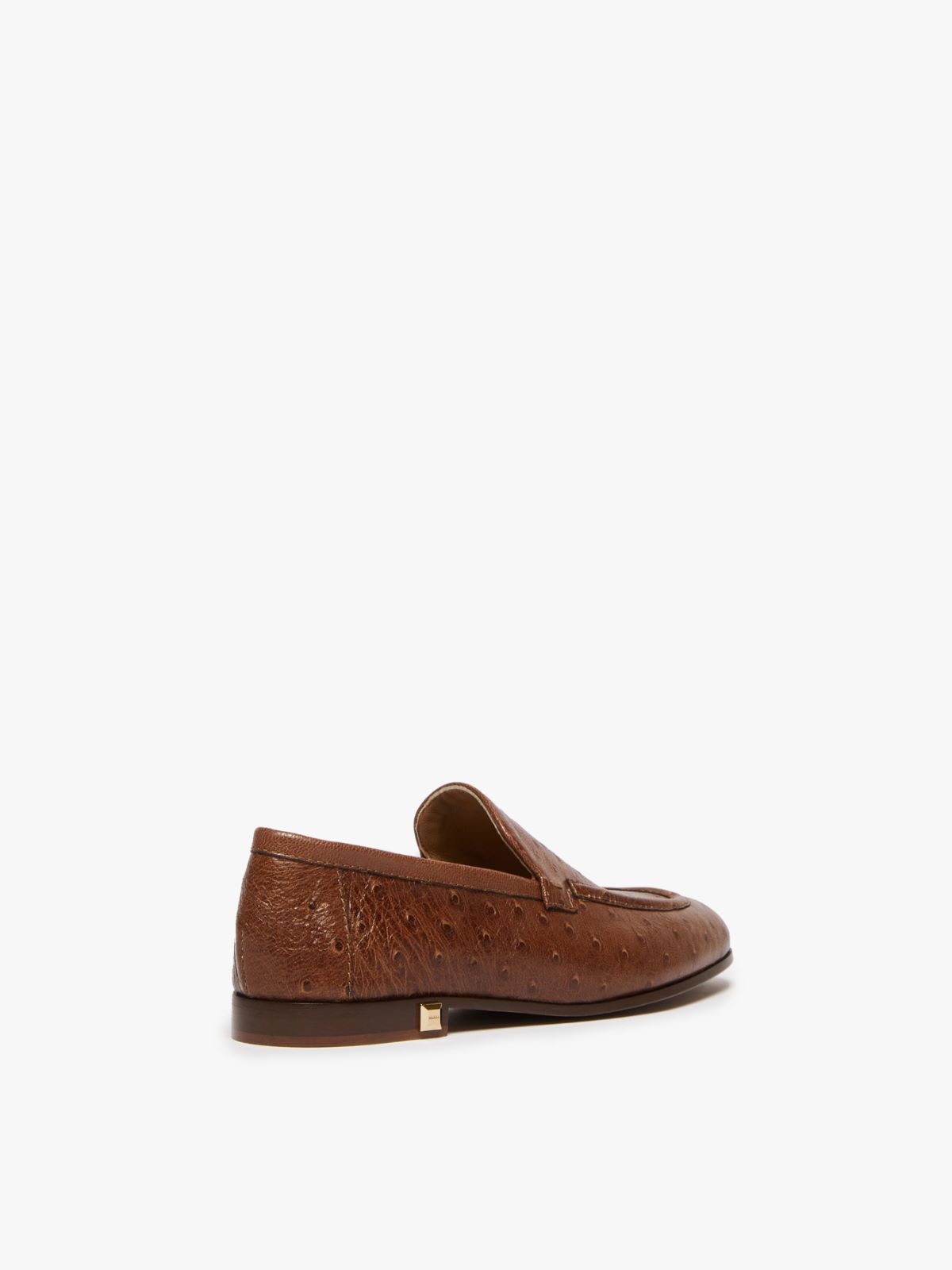 Ostrich-print leather loafers